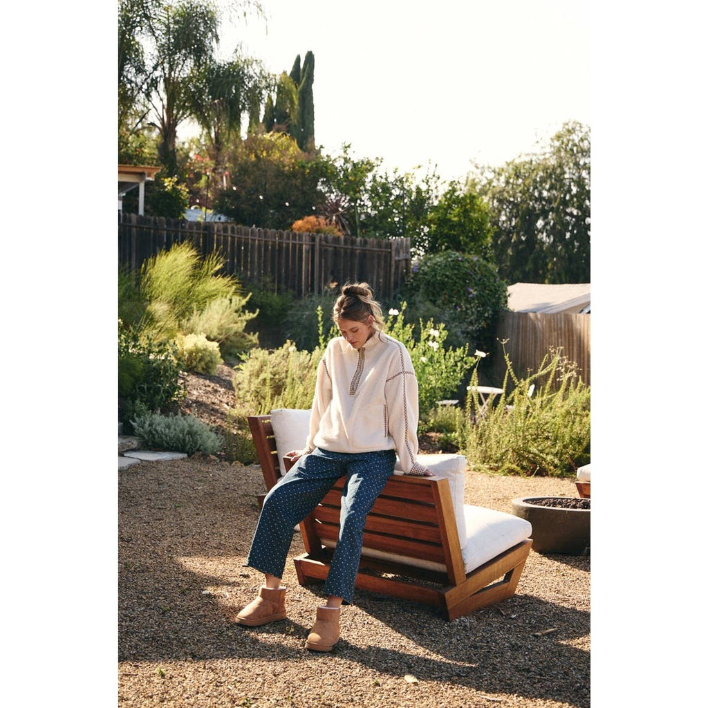 Cabin | Gingham Sherpa Half-Zip