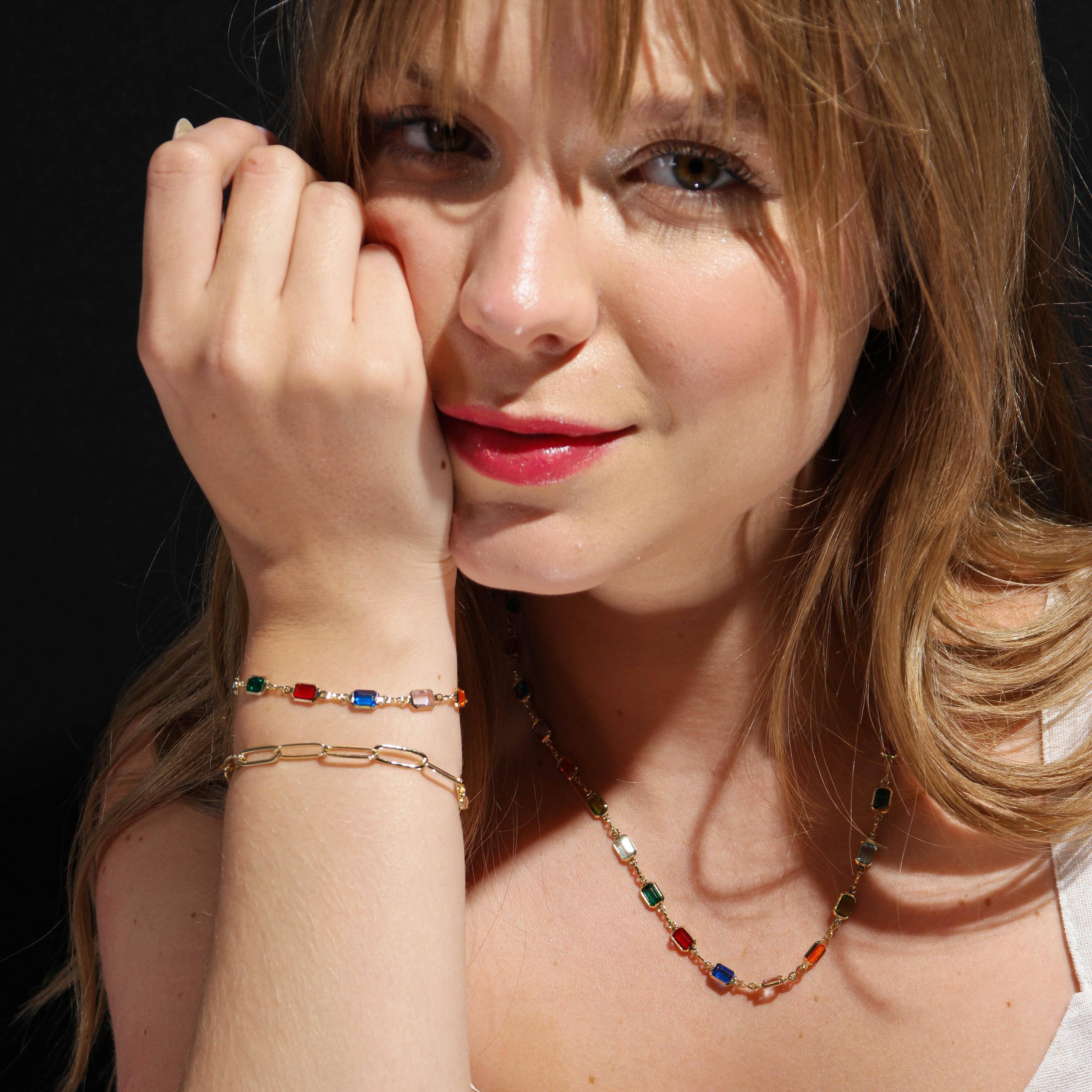 18k Gold Filled Multicolor Necklace