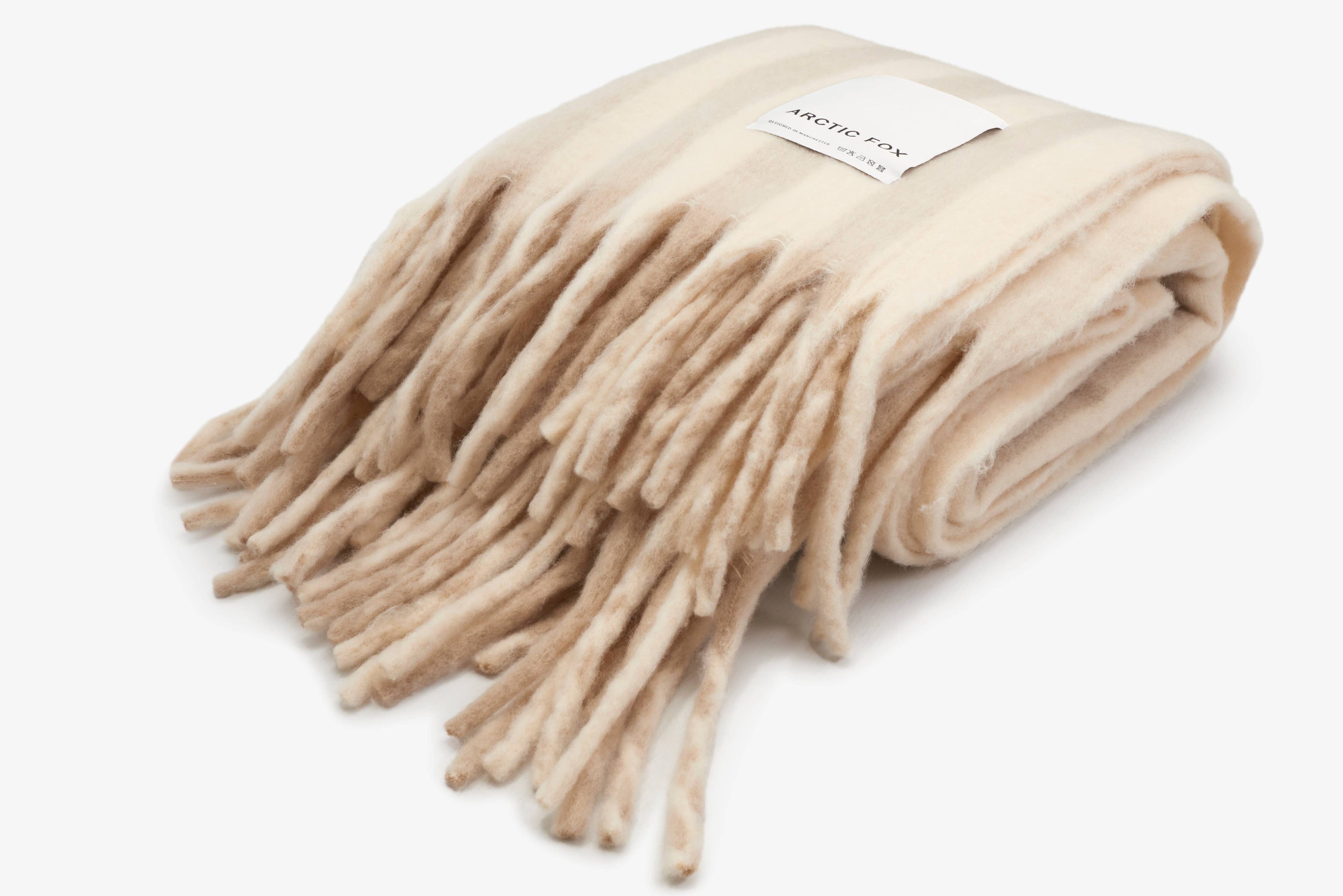 The Wool Stripe Throw | Pale Taupe Stripe