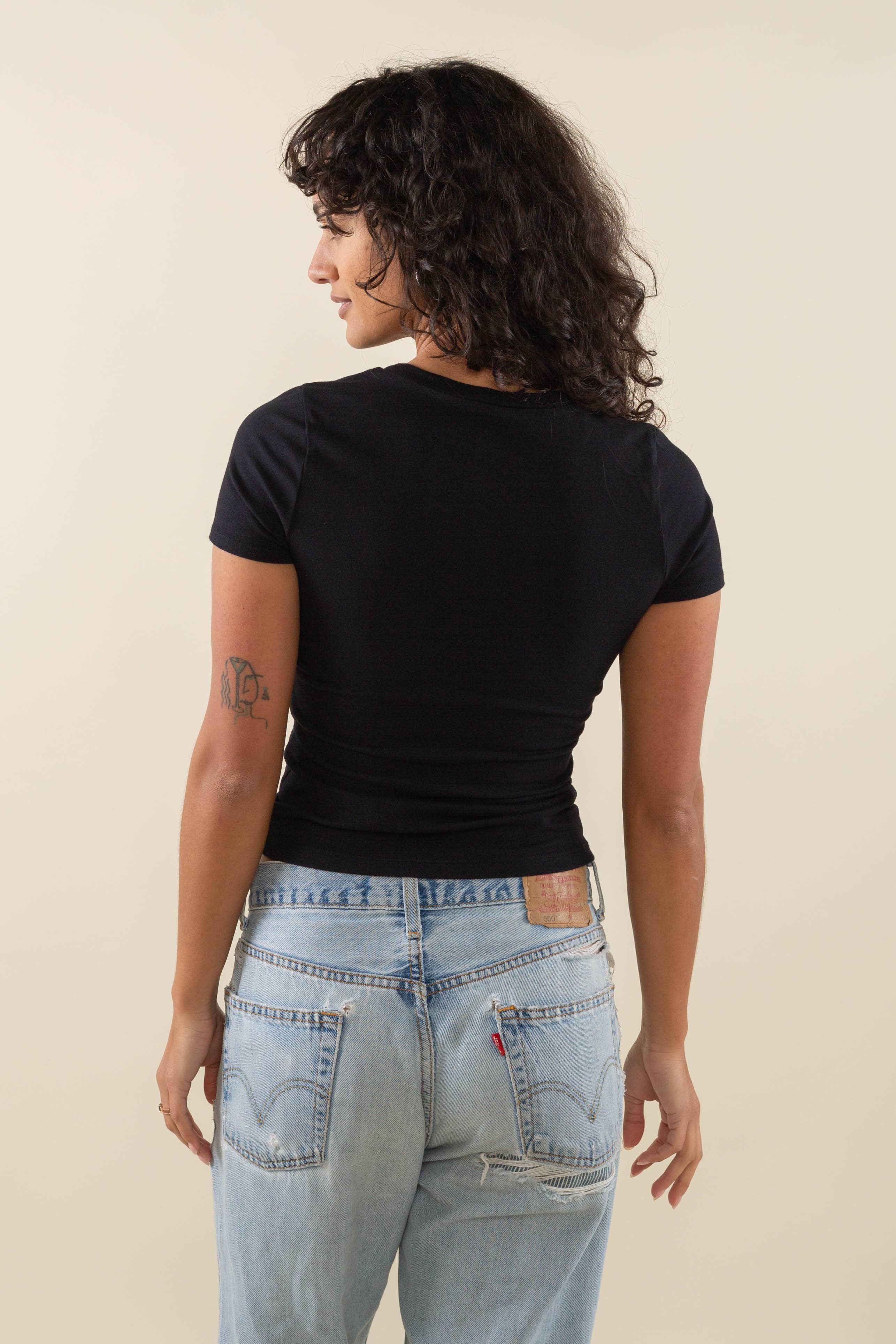 Vanda | Garment Dye Cotton Spandex Baby Tee