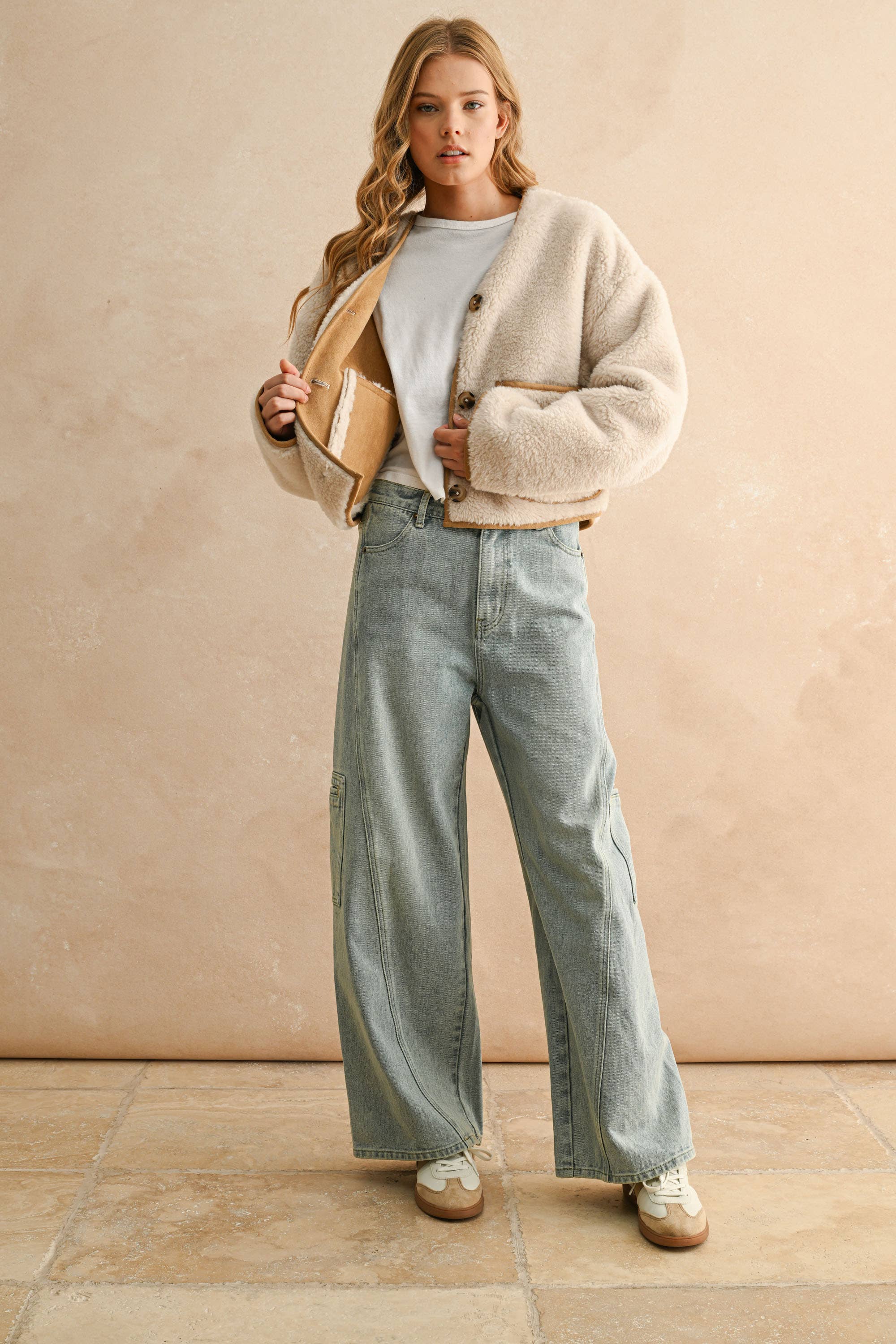 Jamie | Sherpa and Suede Reversible Jacket