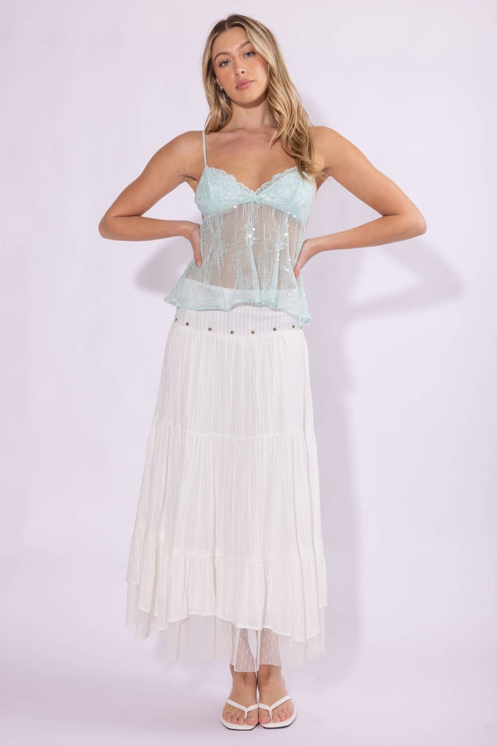 Sabrina | Lace Cup Cami Babydoll Top