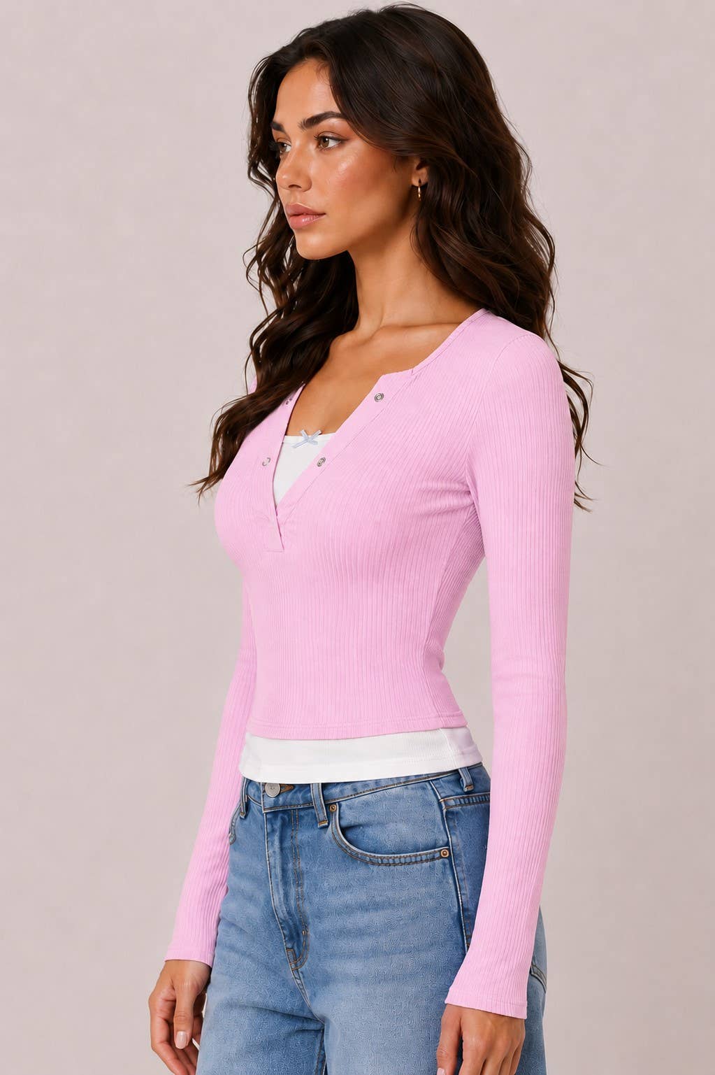 Riley | Layers with Bow Detail Long Sleeve Top