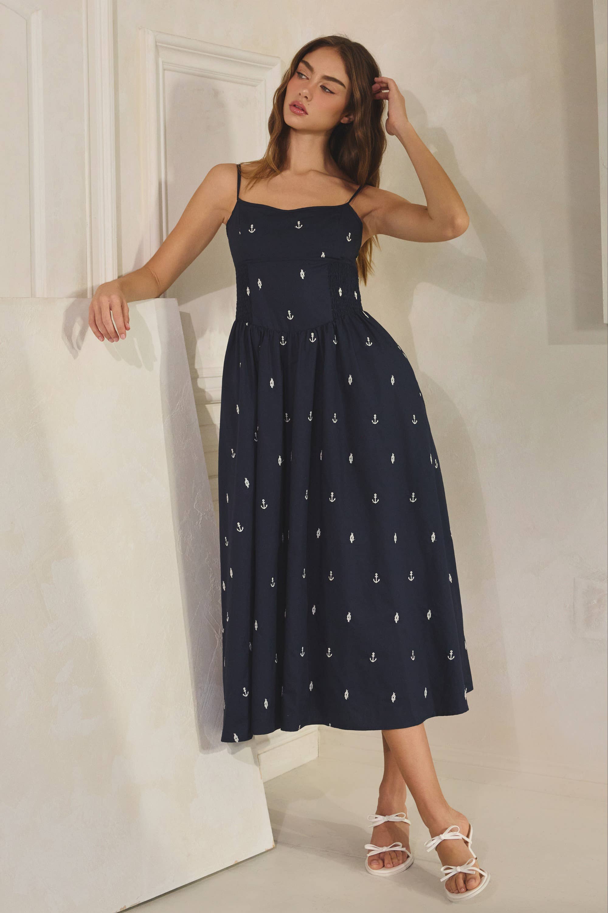 Anchor | Embroidered Maxi Dress 100% Cotton