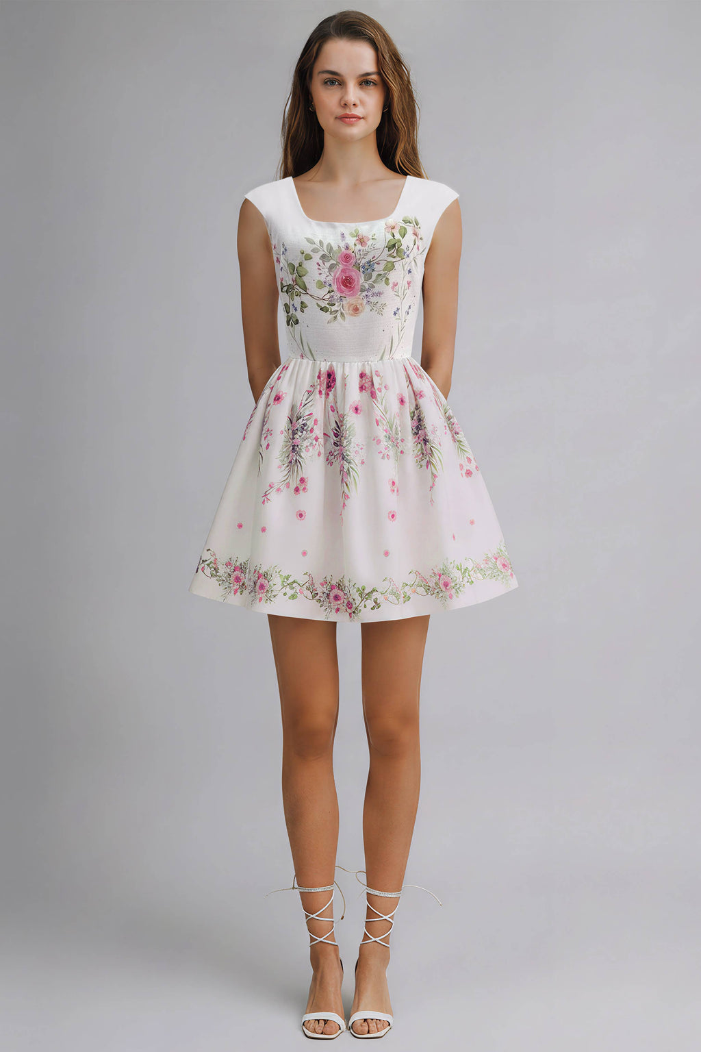 Melodi | Floral Print Fit & Flare Mini Dress
