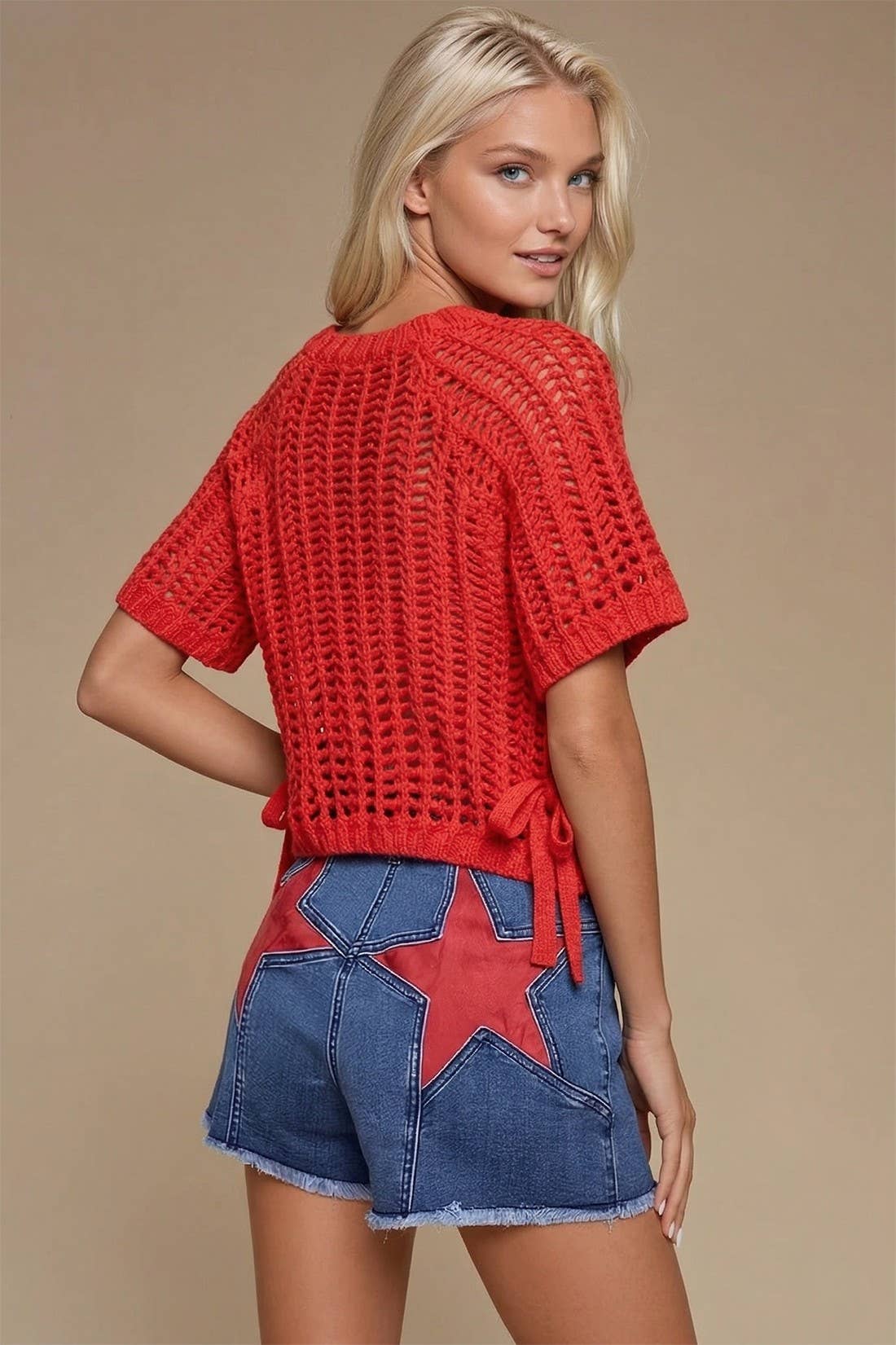 Ariele | Star Cutout Denim Shorts