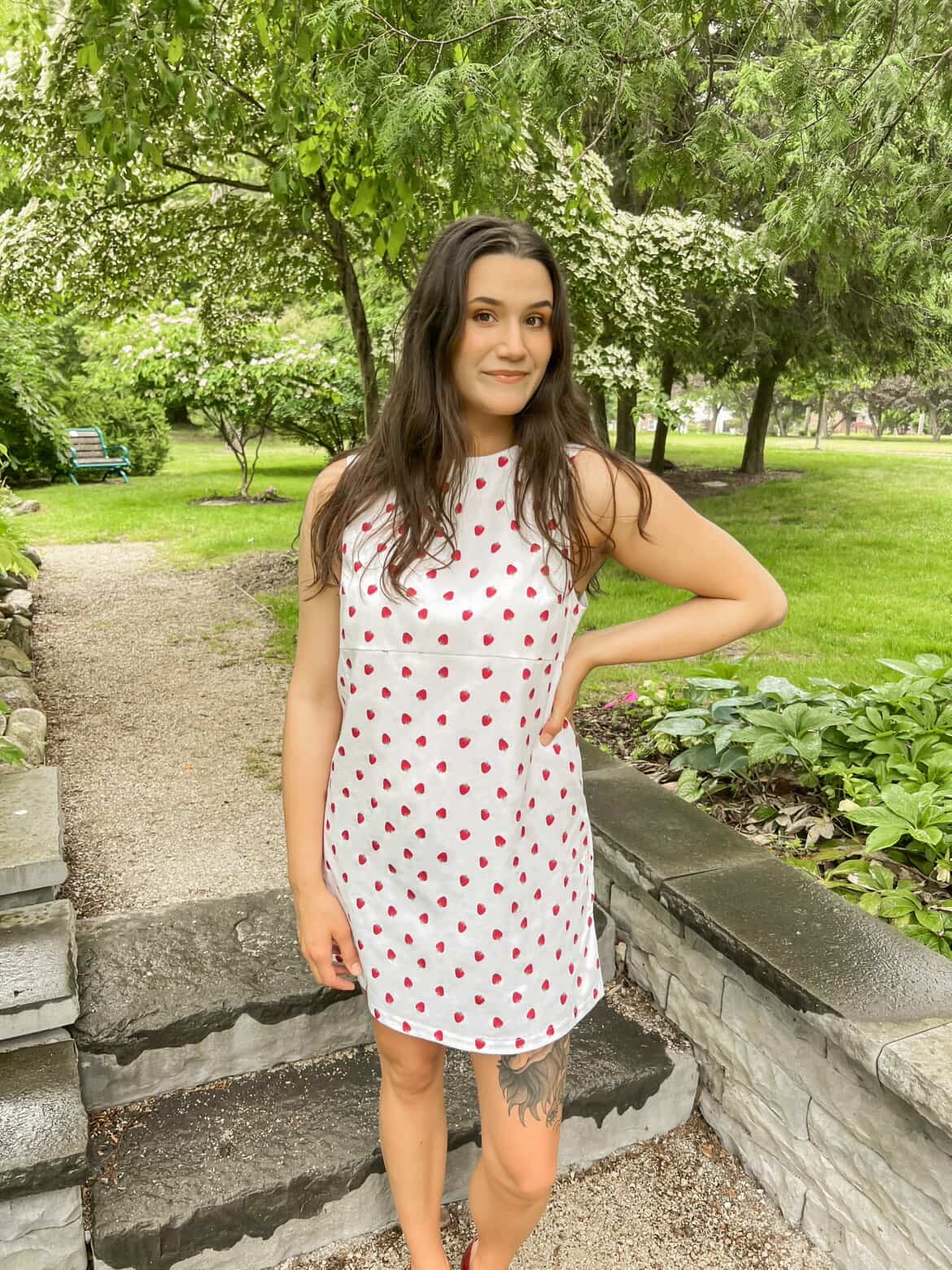 Arelia | Strawberry Print Handmade Dress