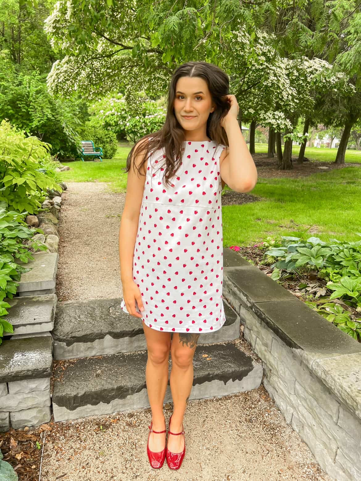 Arelia | Strawberry Print Handmade Dress