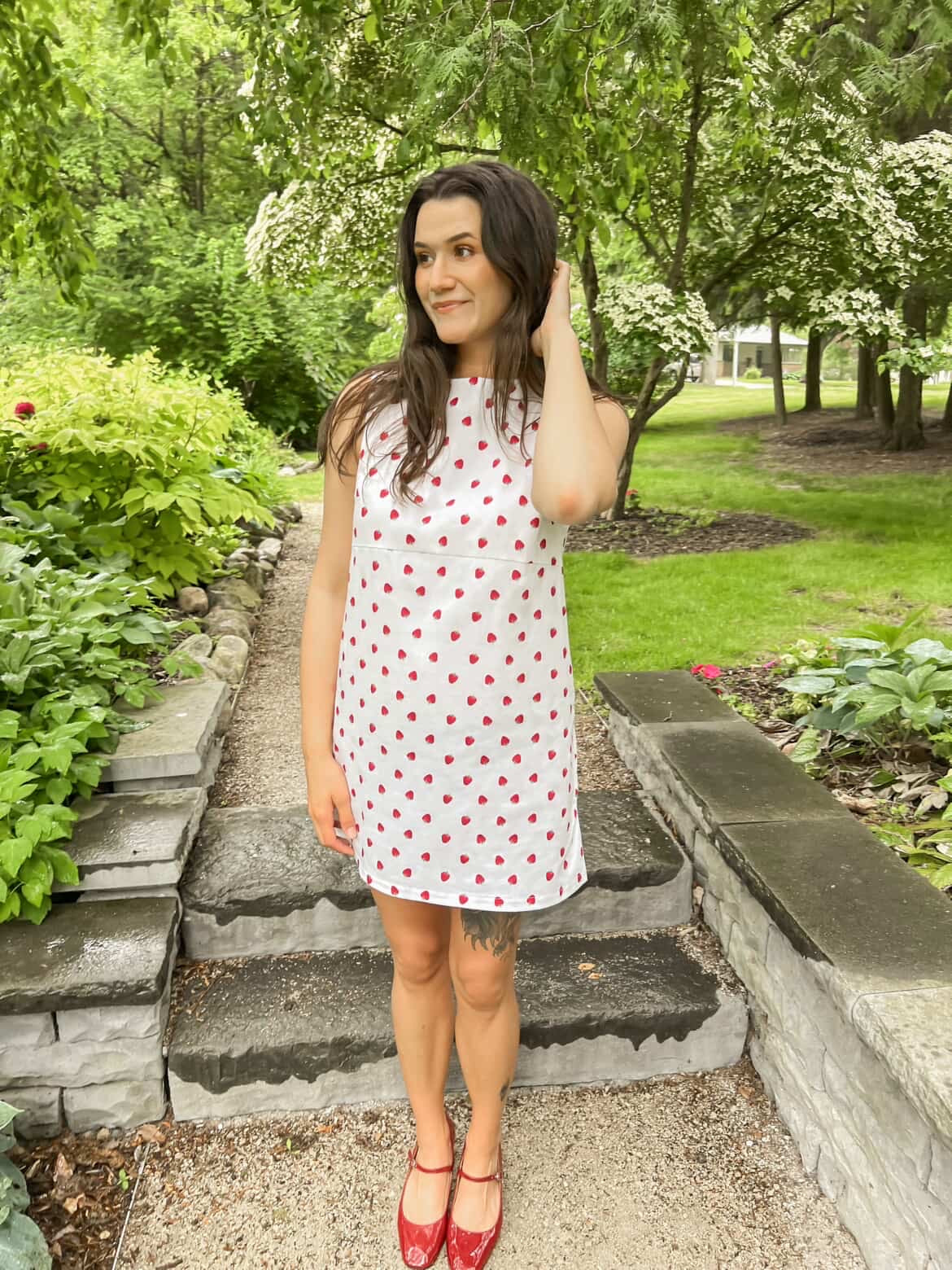 Arelia | Strawberry Print Handmade Dress