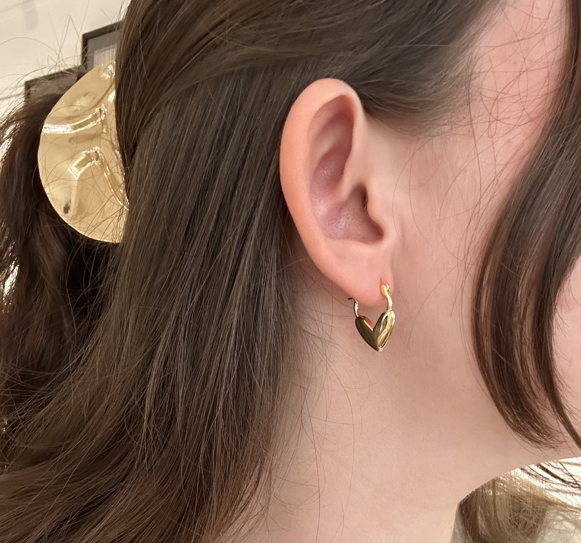 Golden Heart Hoop | Earrings