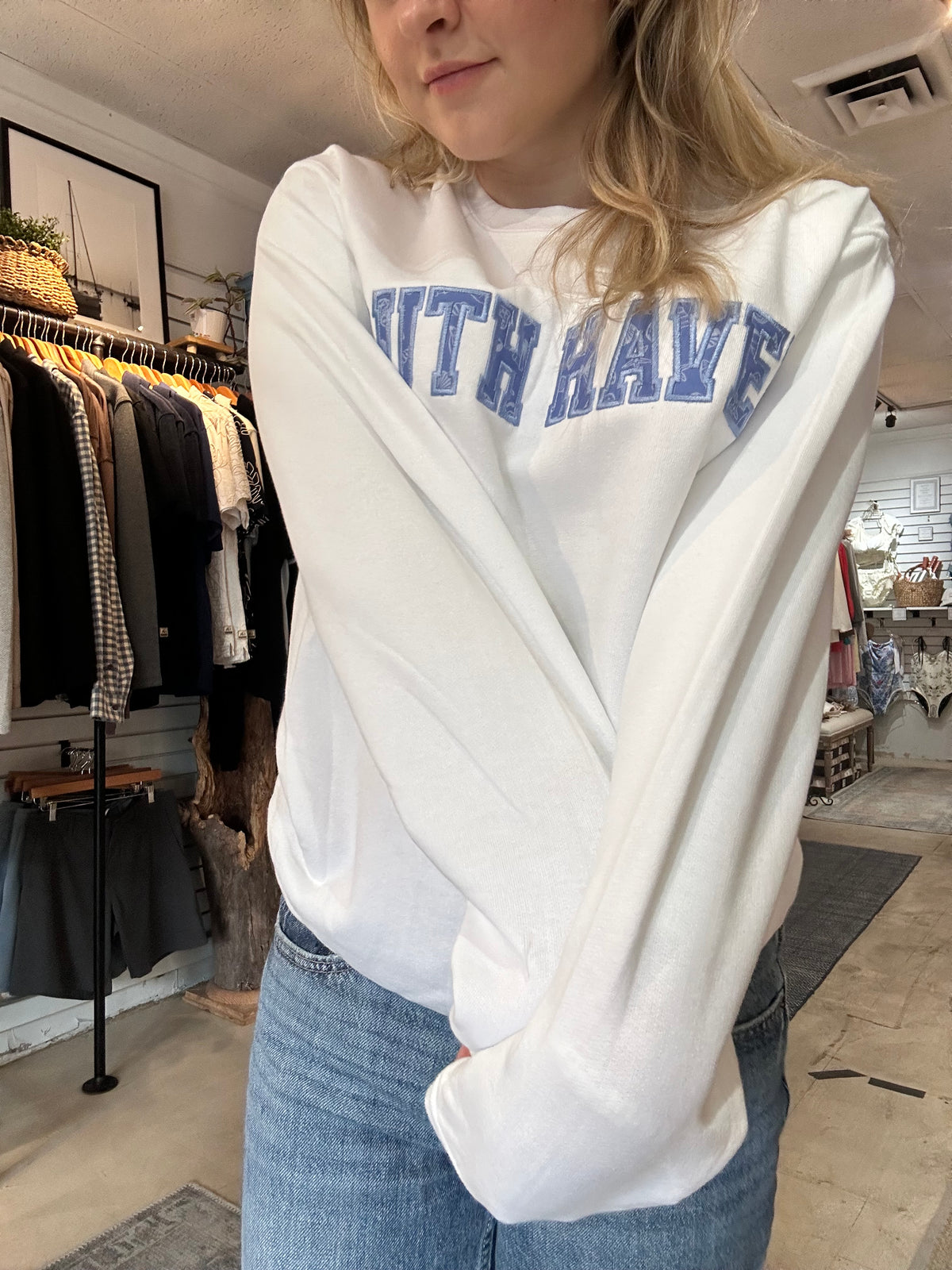 South Haven | Coastal Blue Appliqué Crewneck Sweatshirts