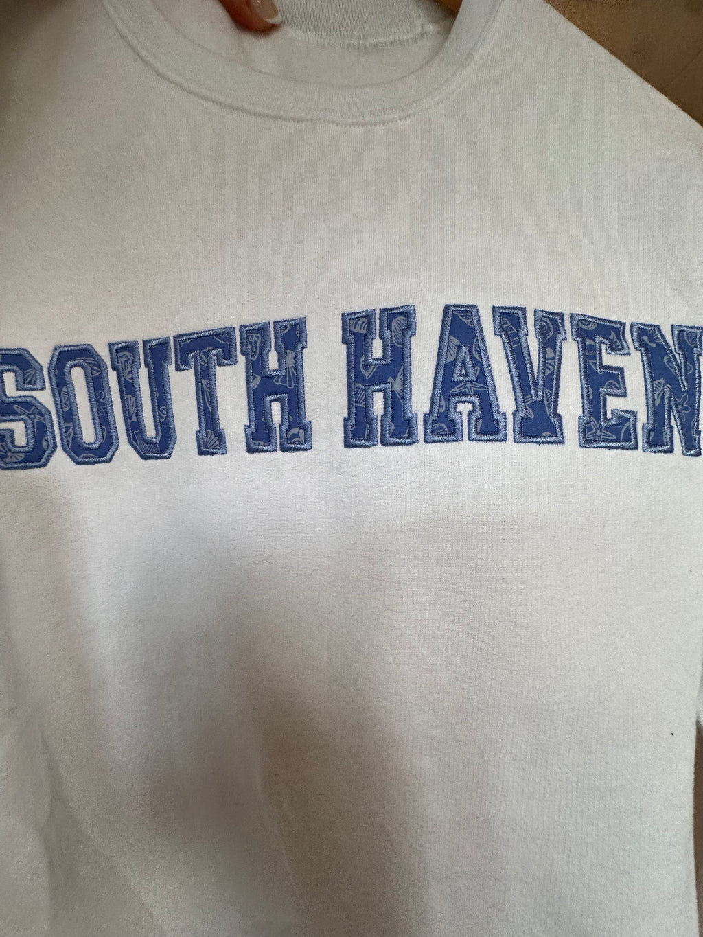 South Haven | Coastal Blue Appliqué Crewneck Sweatshirts