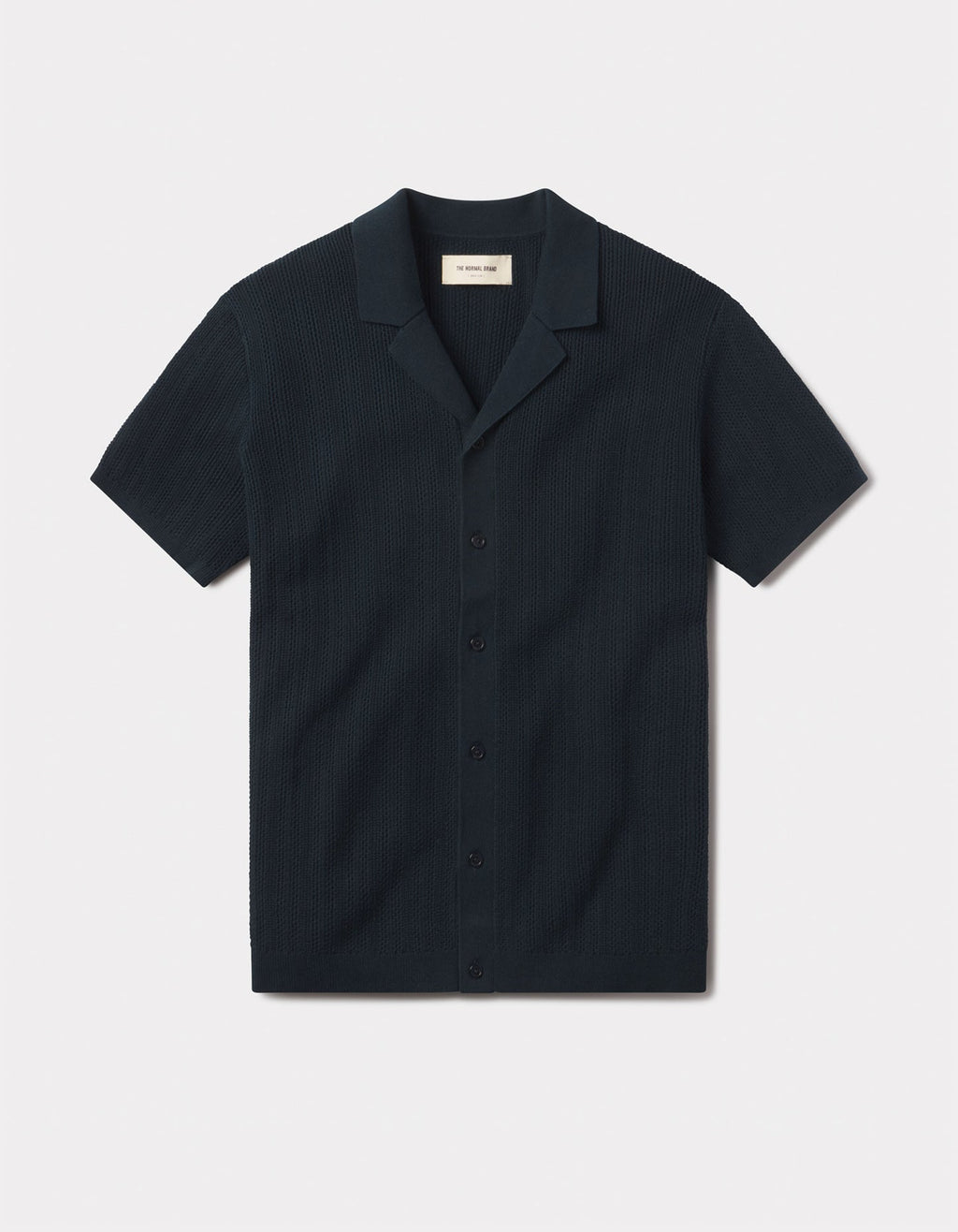 Robles | Textured Knit Camp Button Up in Dark Oasis