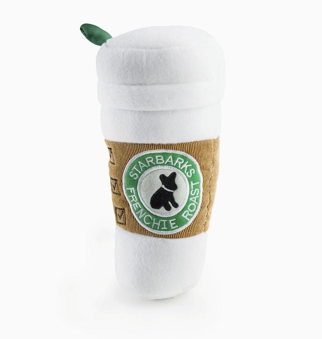 Starbarks Coffee Cup w/ Lid Squeaker Dog Toy