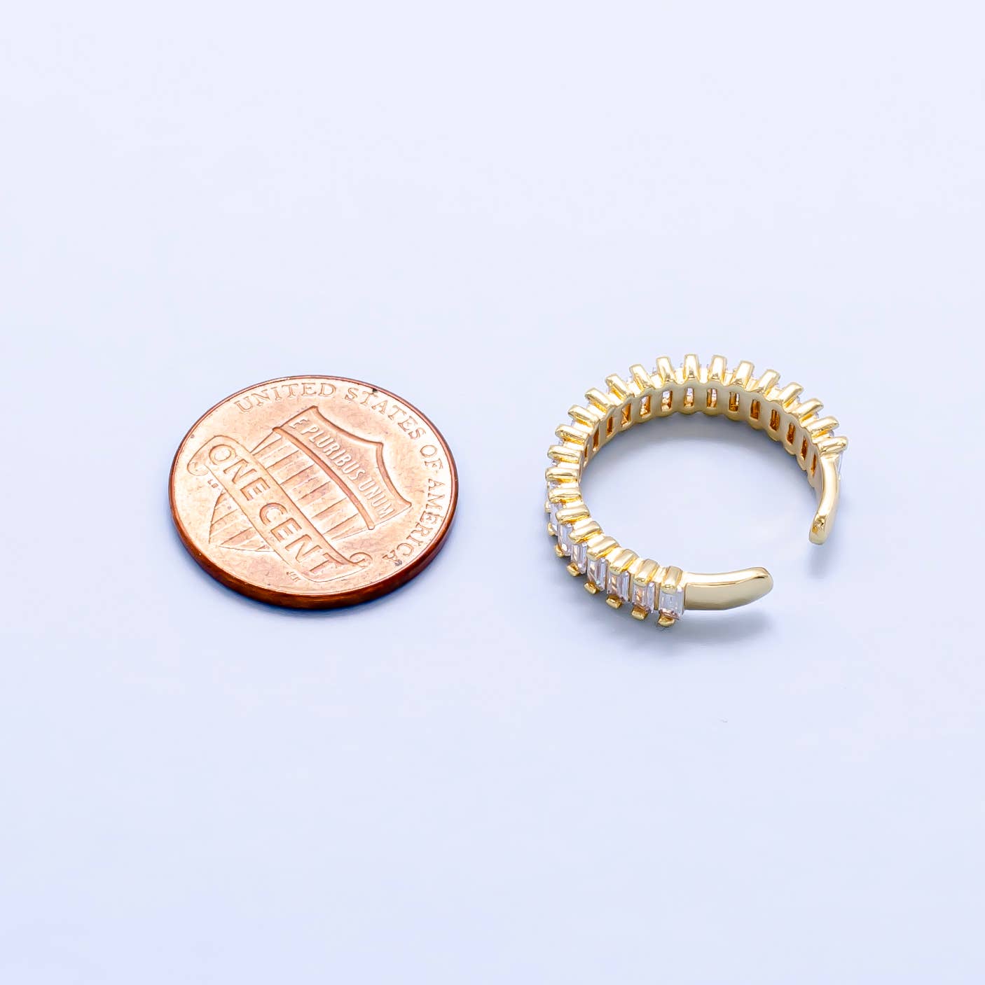 Baguette Open Ring 16K Gold Filled