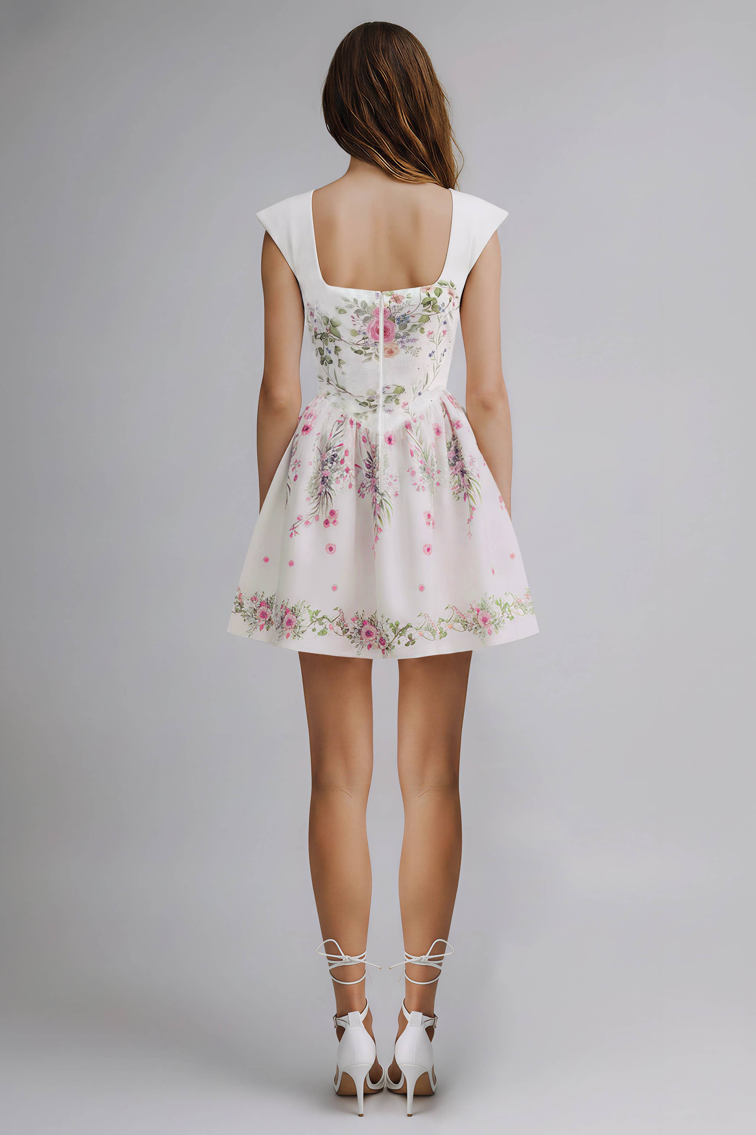 Melodi | Floral Print Fit & Flare Mini Dress L Melodi | Floral Print Fit & Flare Mini Dress L