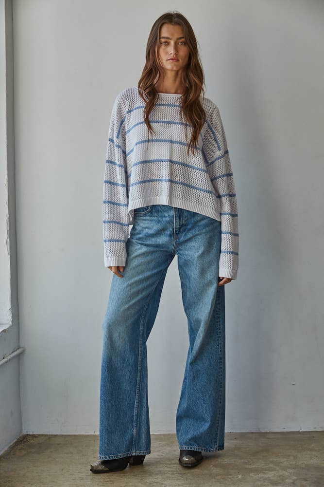 Juno | Knit Cotton Striped Sweater