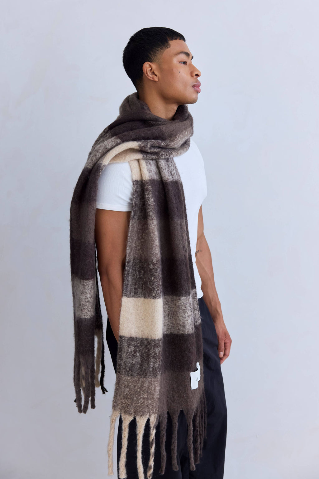 The Reykjavik Scarf | 100% Recycled Brown Check