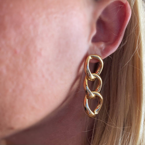 18k Filled Chain Drop Earrings
