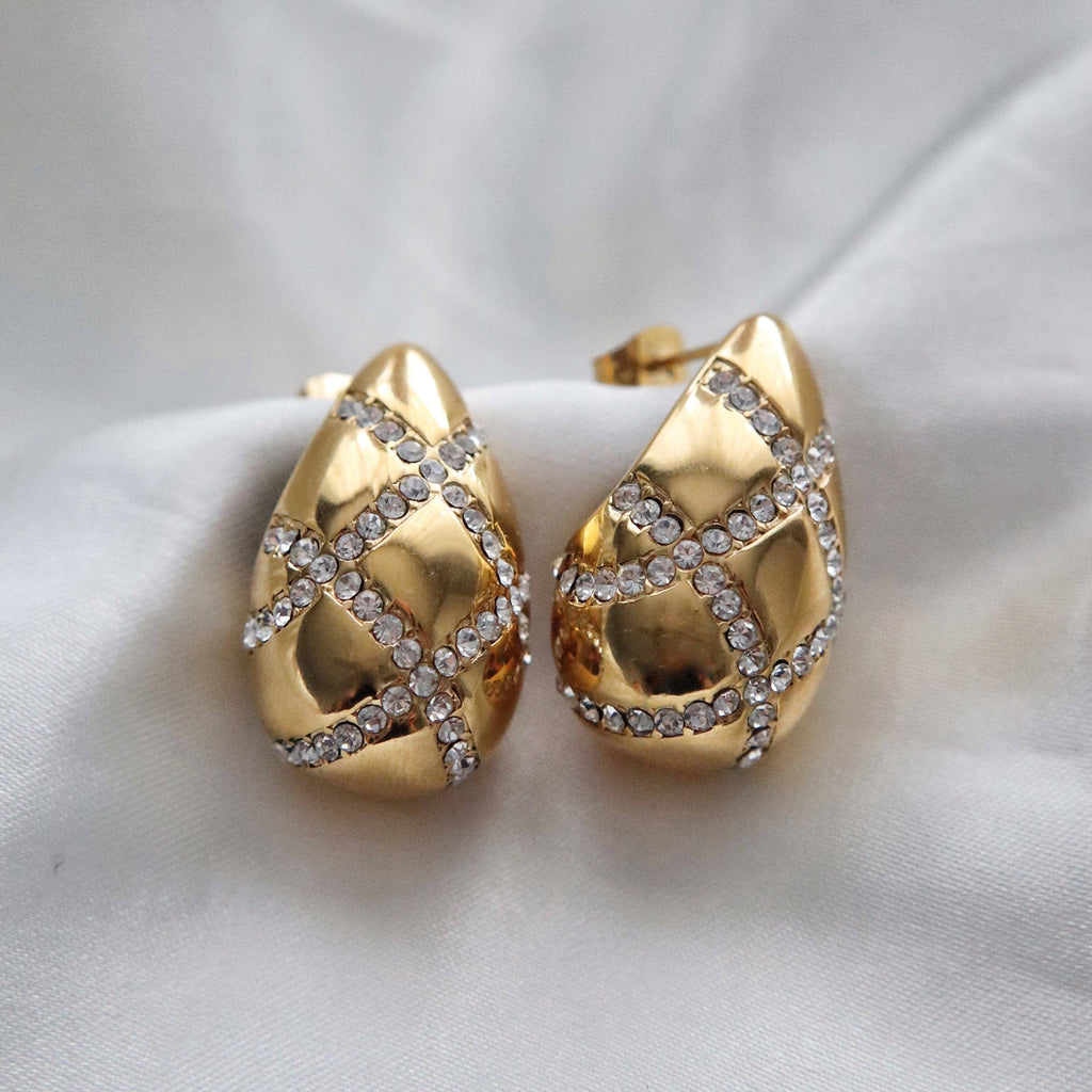Pave Drop Earrings | Statement Earrings