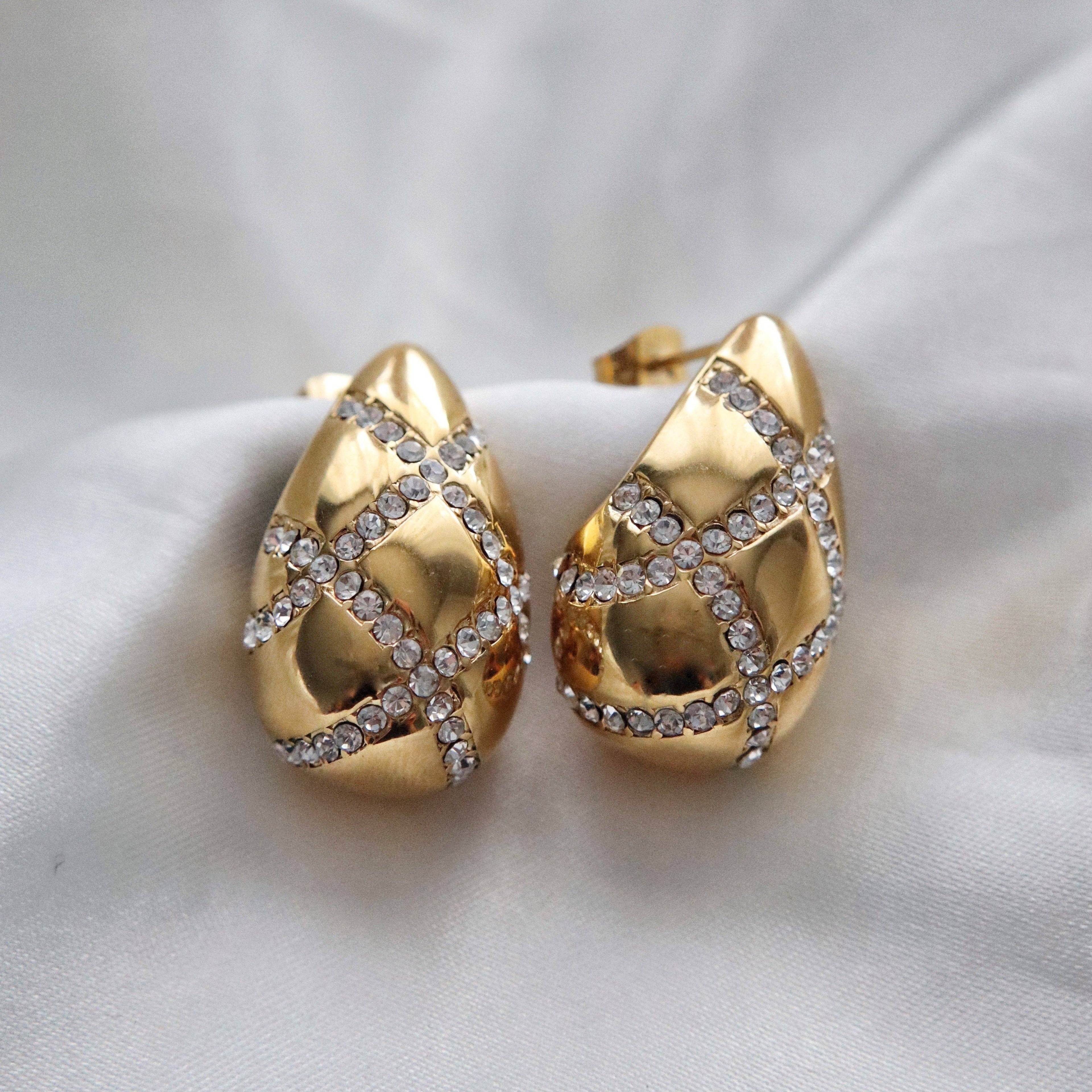Pave Drop Earrings | Statement Earrings