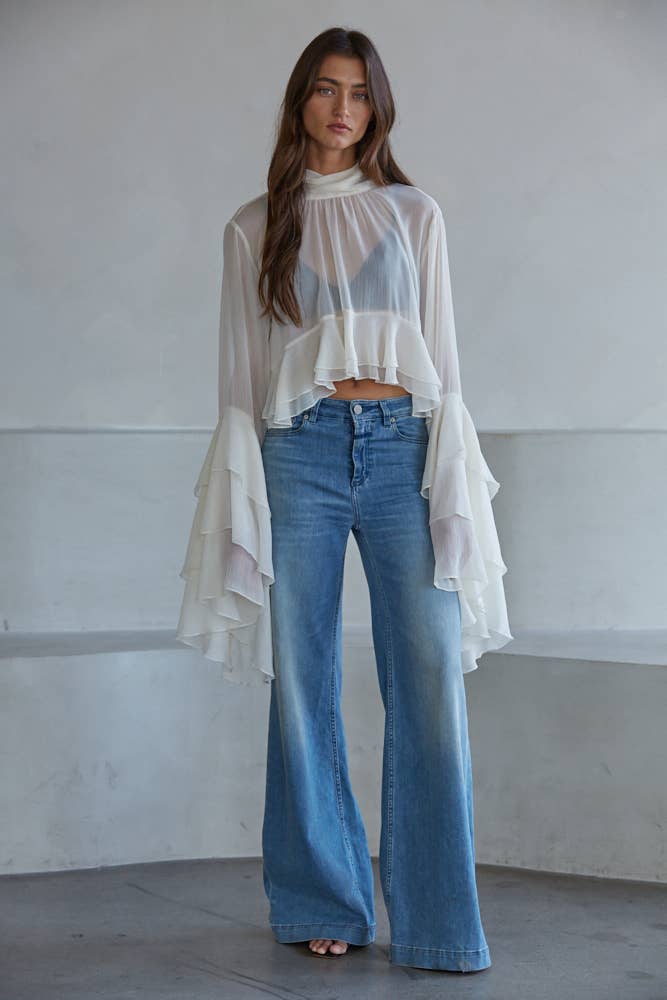 Blaire | Woven Chiffon See Through Top