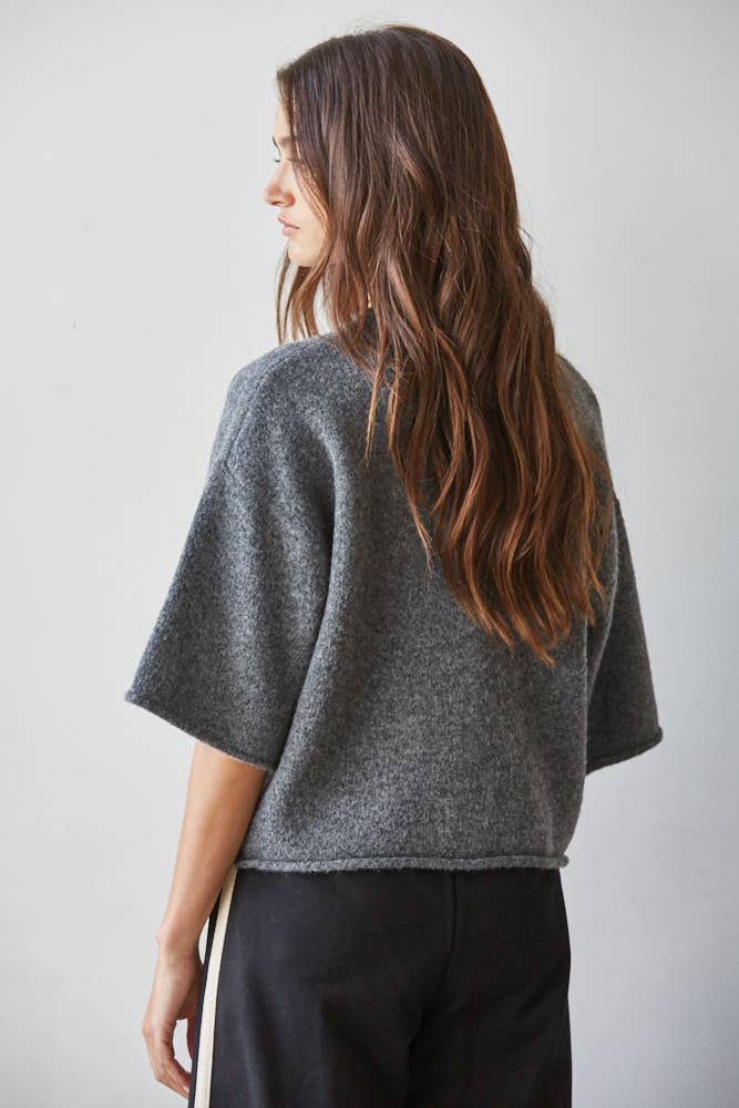 Wilma | Knit Sweater Quarter Sleeve Button Up Cardigan Top
