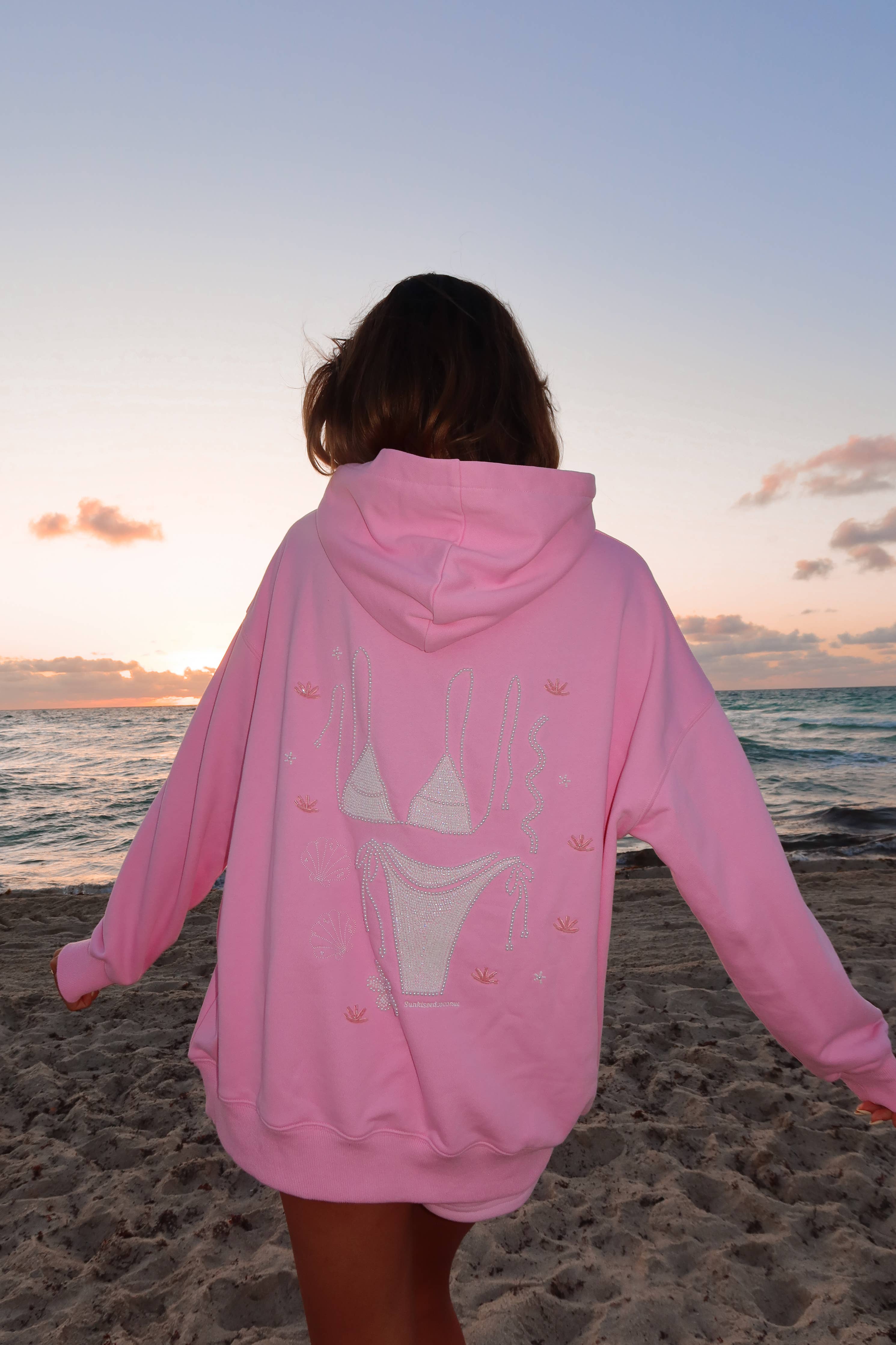 Lottie | Pink Bikini Beaded Hoodie