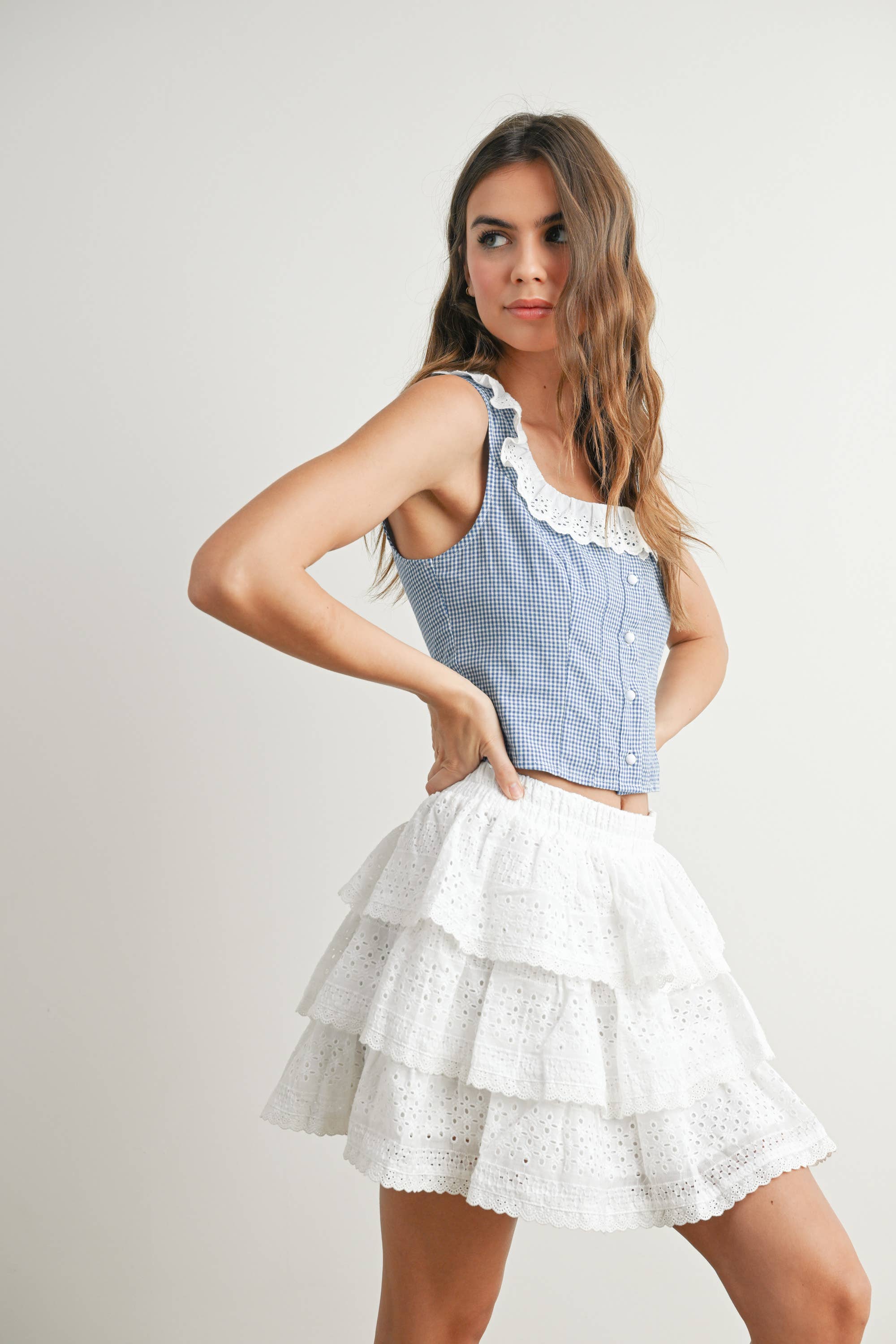 Chloe | Stretch-Waist Tiered Skirt