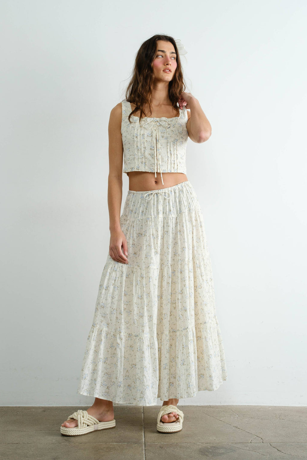 Florence | Cotton Floral Textured Top