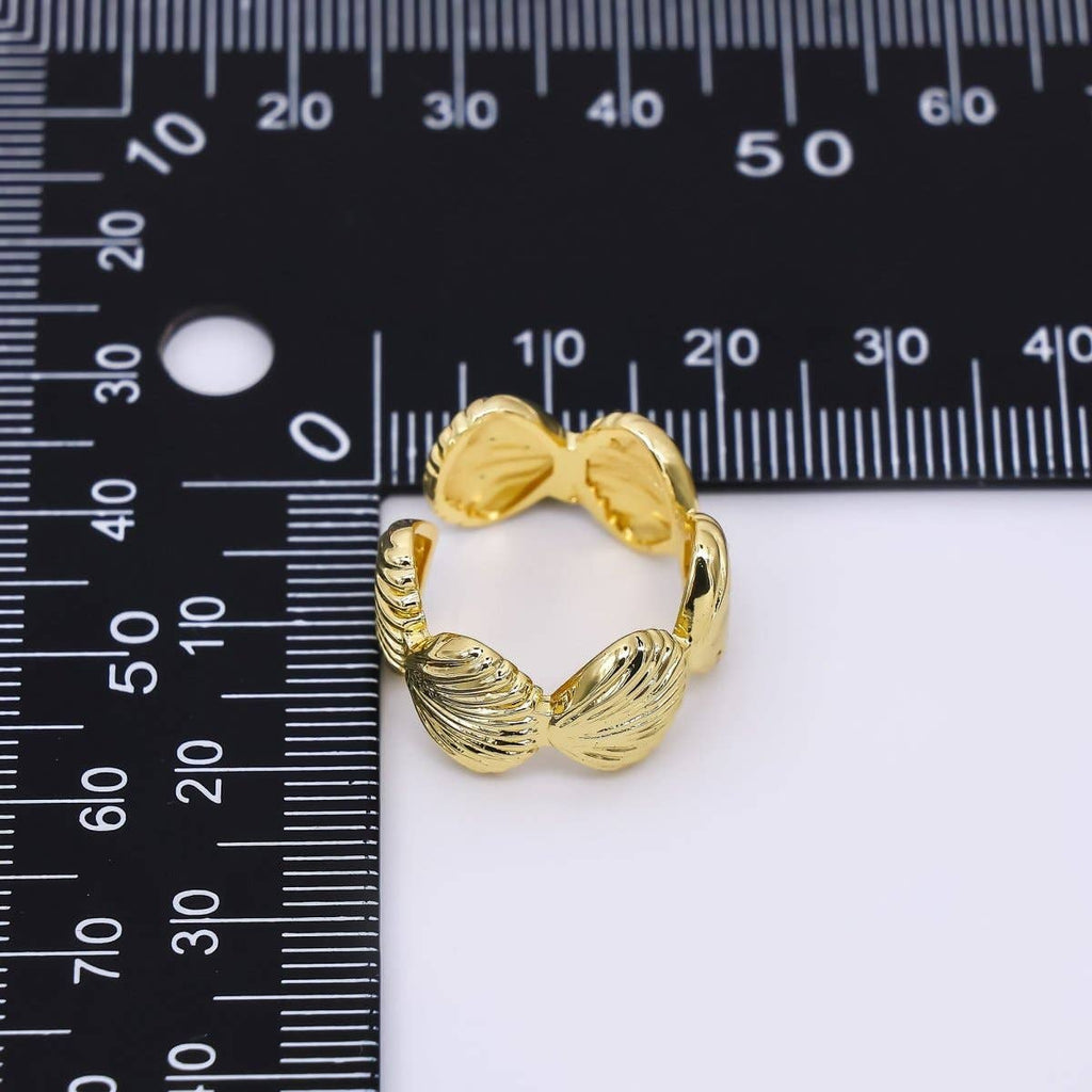 24K Gold Filled Linked Sea Clam Shell Adjustable