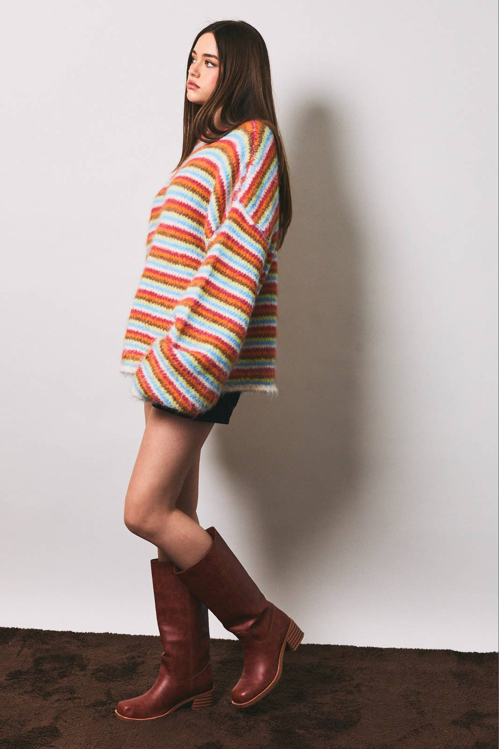 Jennifer | Chunky Knit Multi Striped Sweater