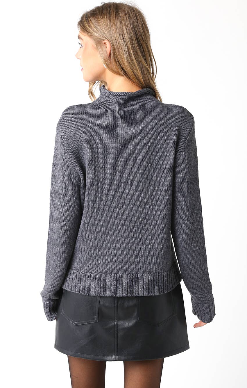 Mauve | Knit Mockneck Sweater