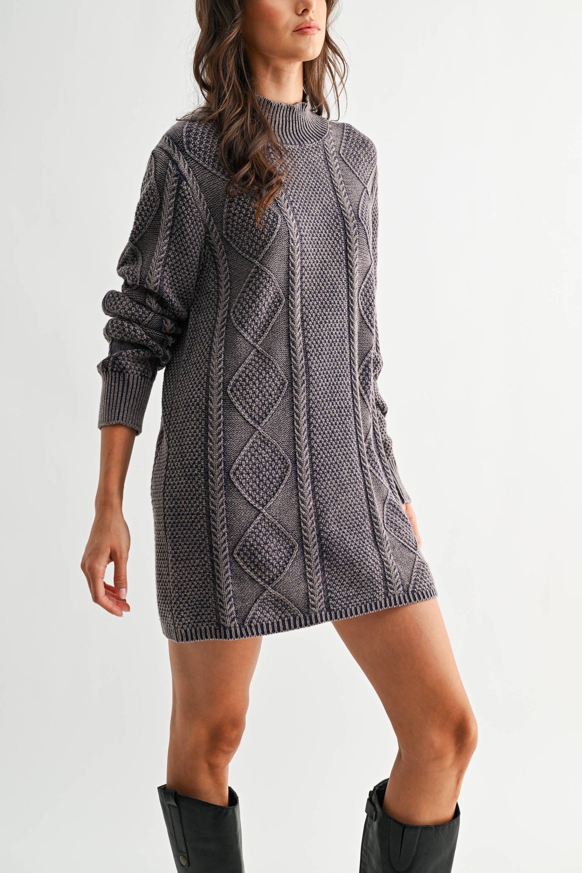 Holly | Textured Knit Sweater Dress