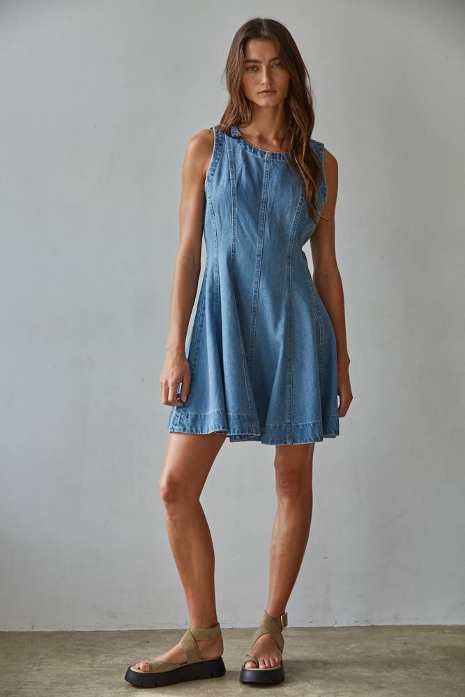 Hadley | Denim Cotton Mini Dress