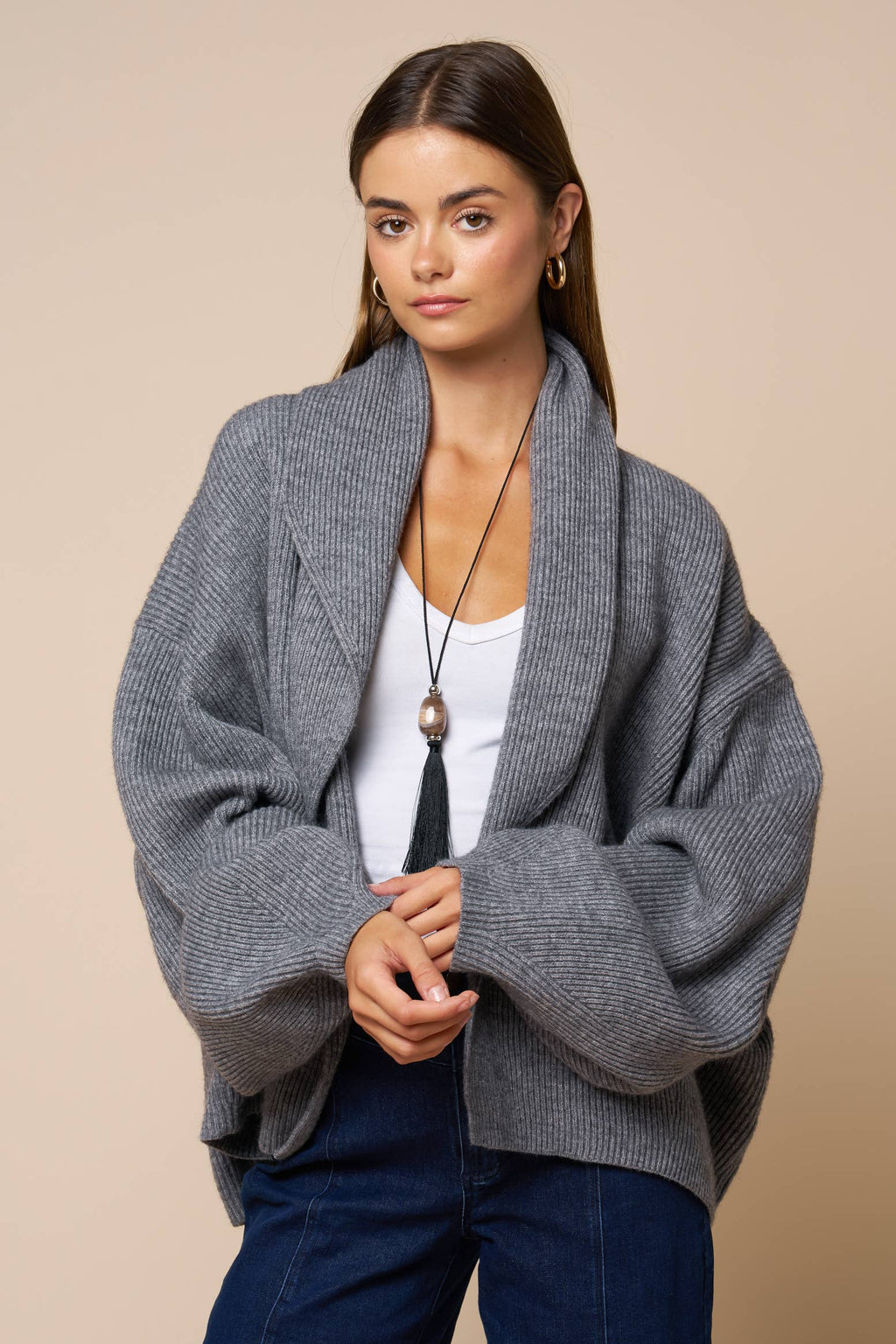 Reese | Shawl Collar Wrap Knit Cardigan