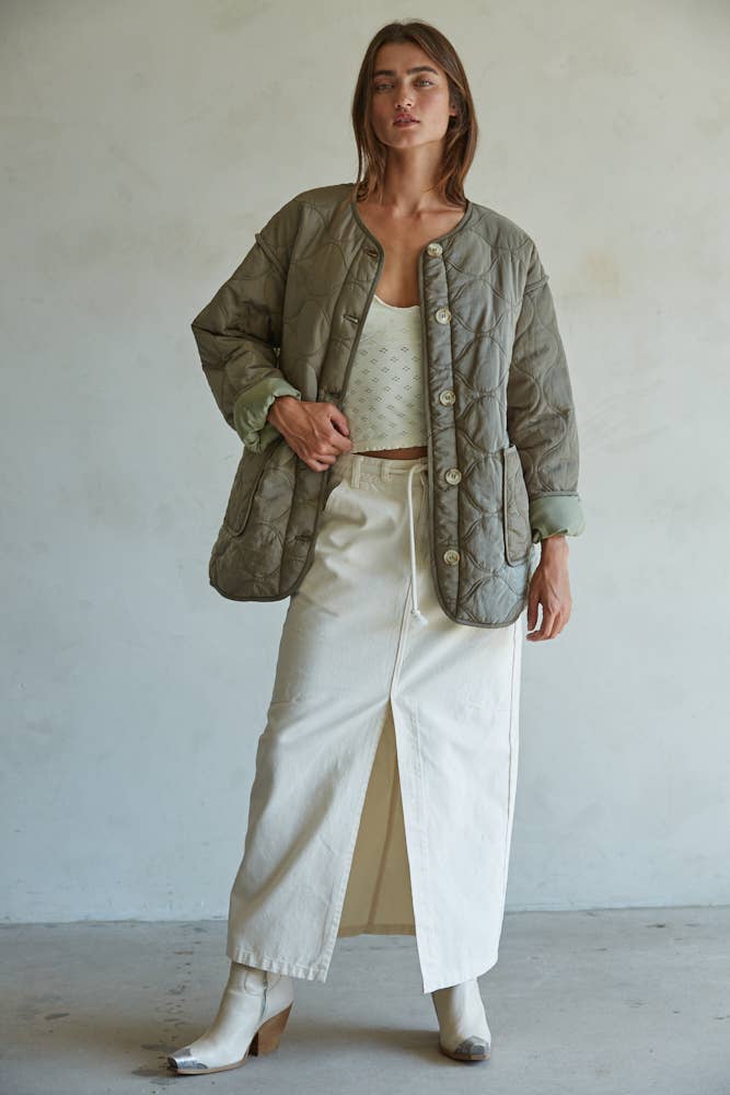 Trisha | Woven Nylon Quilted Jacket