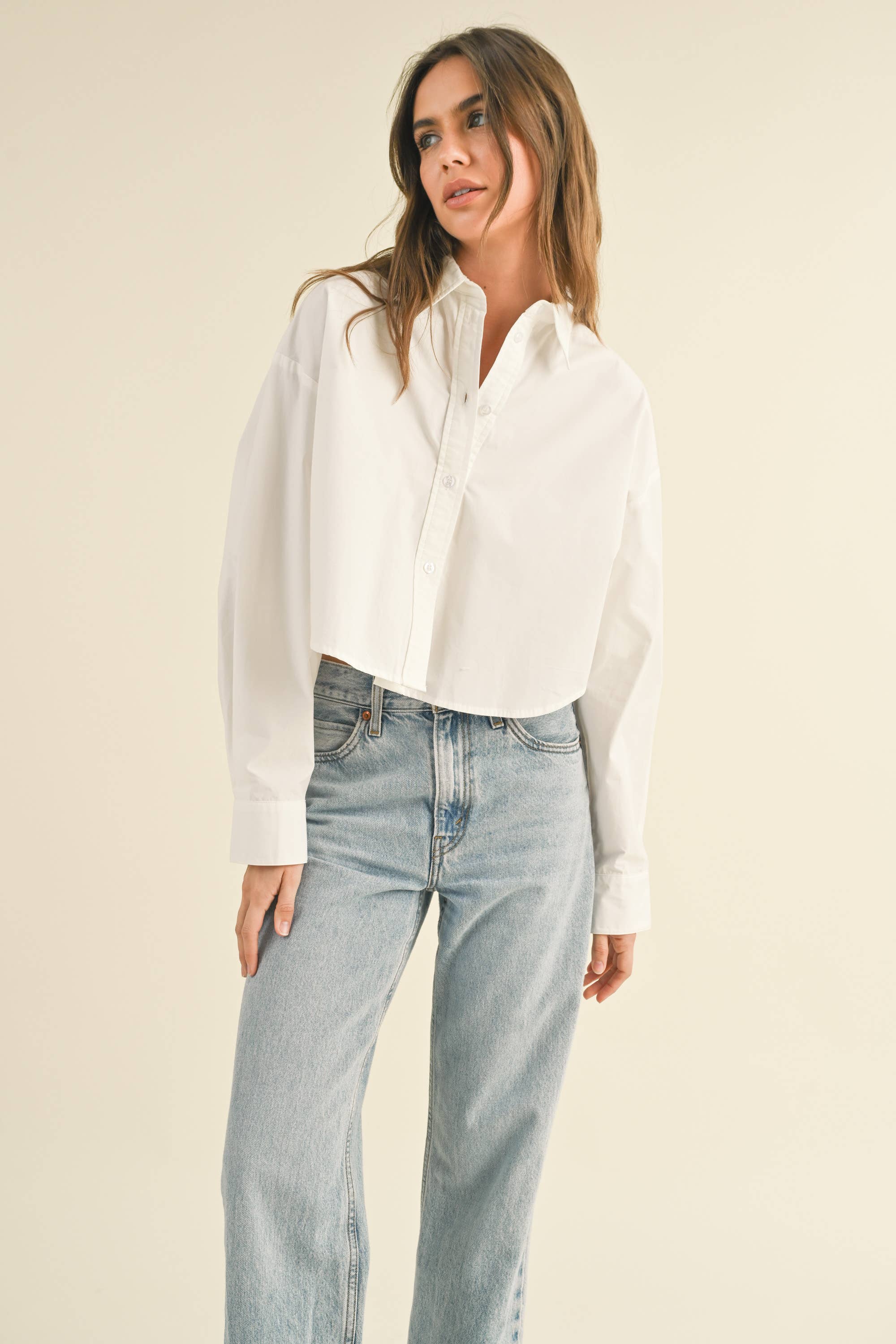 Bridget | Cropped Buttondown Shirt