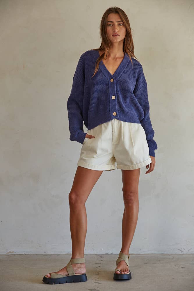 Juno | Knit Cotton Sweater Button Down Cardigan