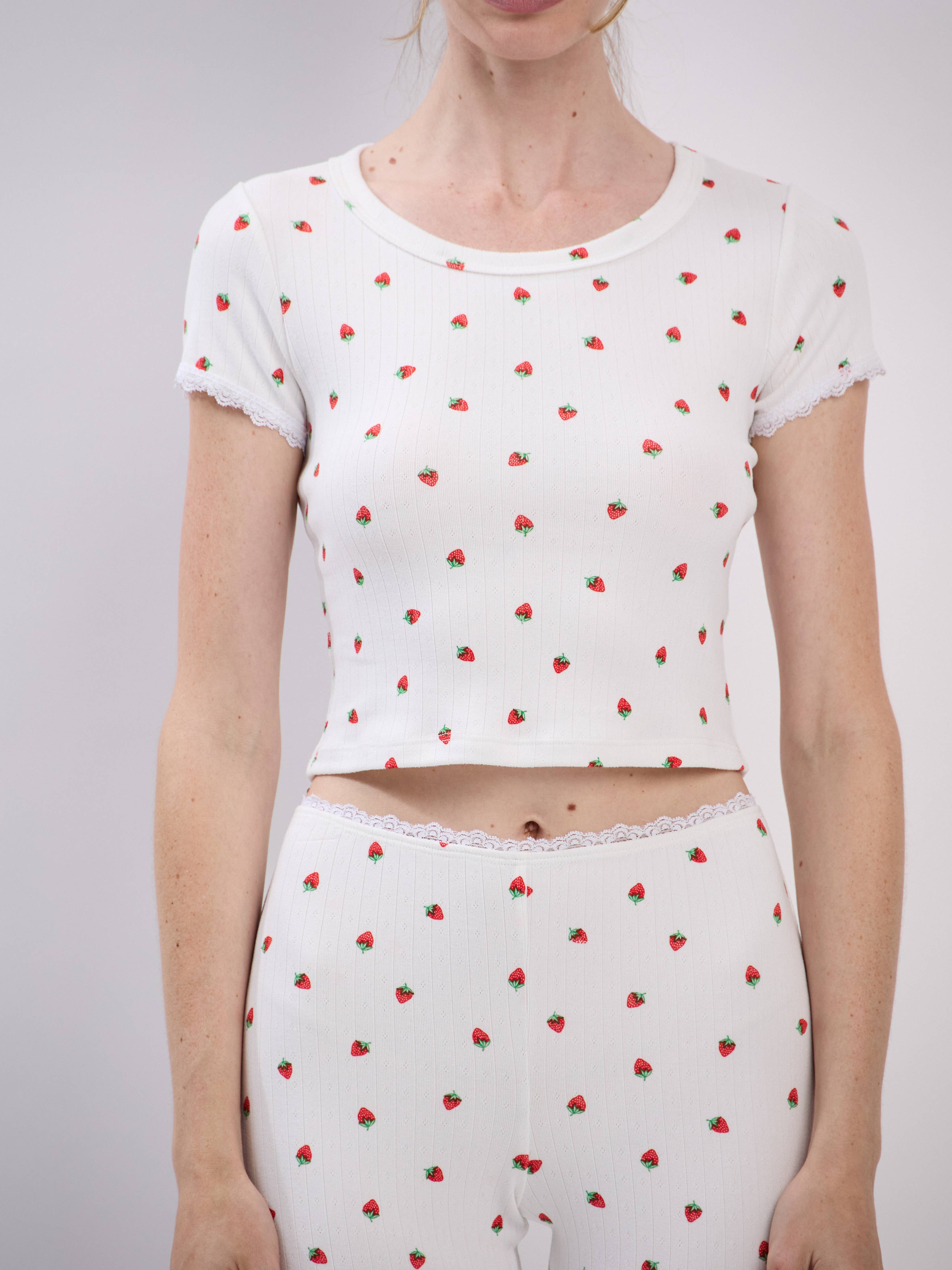 Shortcake | Pointelle Strawberry Top
