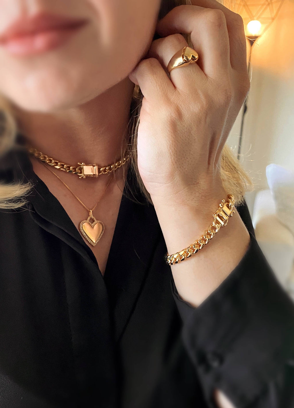 18k Gold Filled Chunky Cuban Necklace Featuring Box Lock Clasp