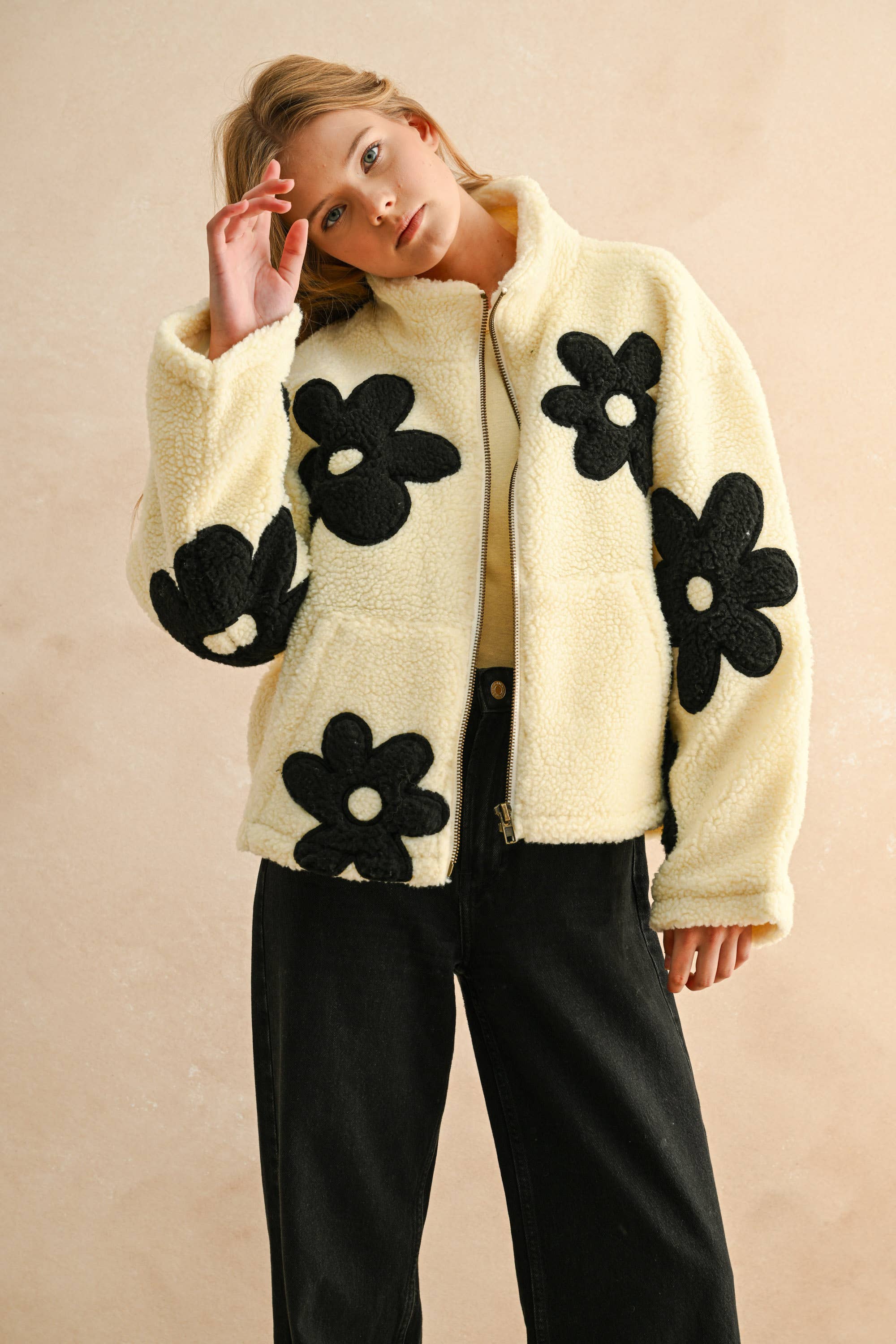 Daisy | Patch Sherpa Jacket