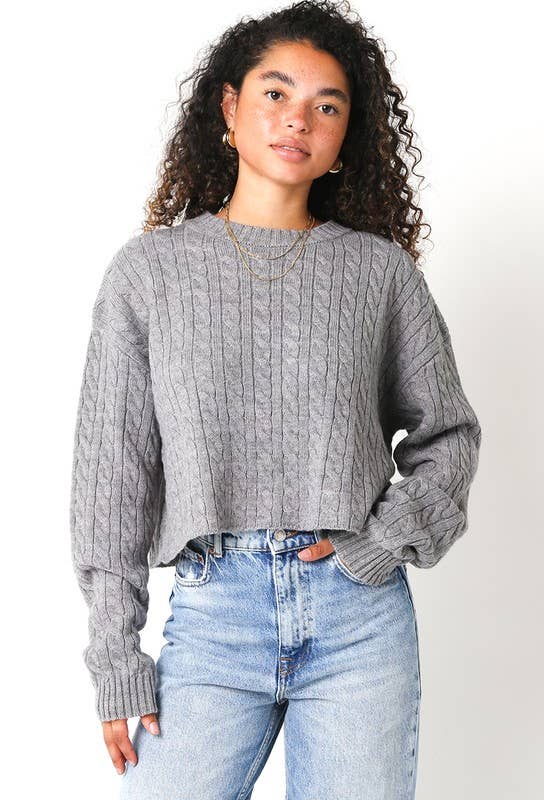 Annie | Cable Knit Cropped Sweater