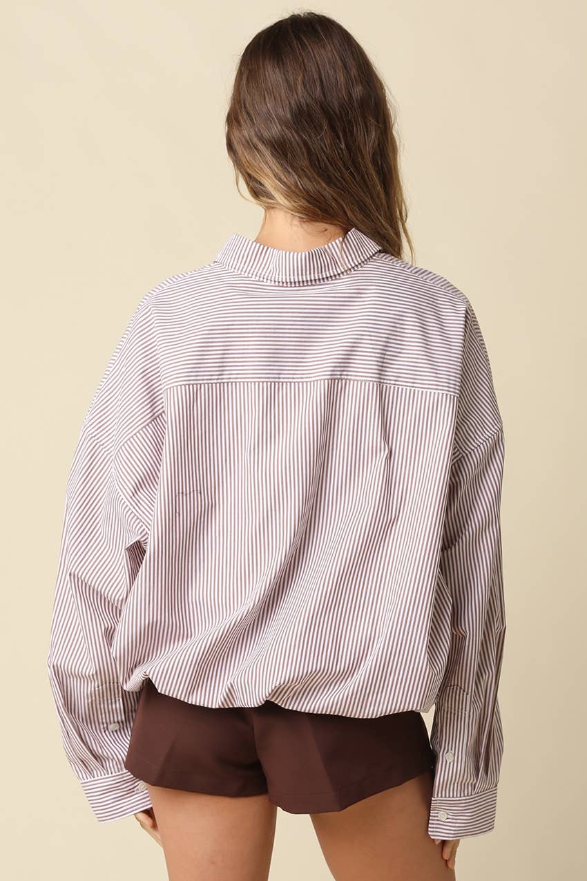 Indy | 100% Cotton Boyfriend Pinstripe Shirt