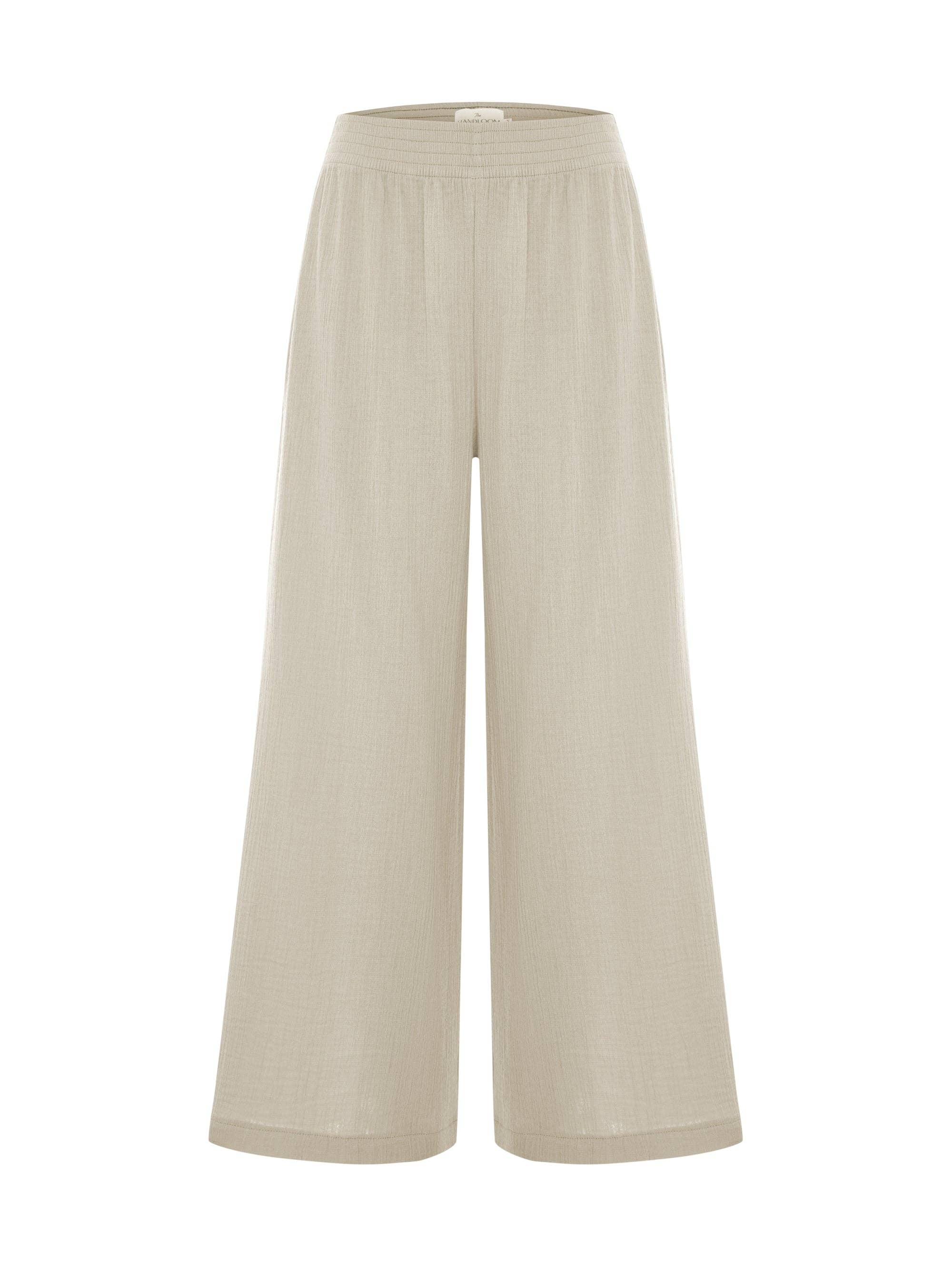 Aura Oatmeal | Palazzo Pants 100% Turkish Cotton