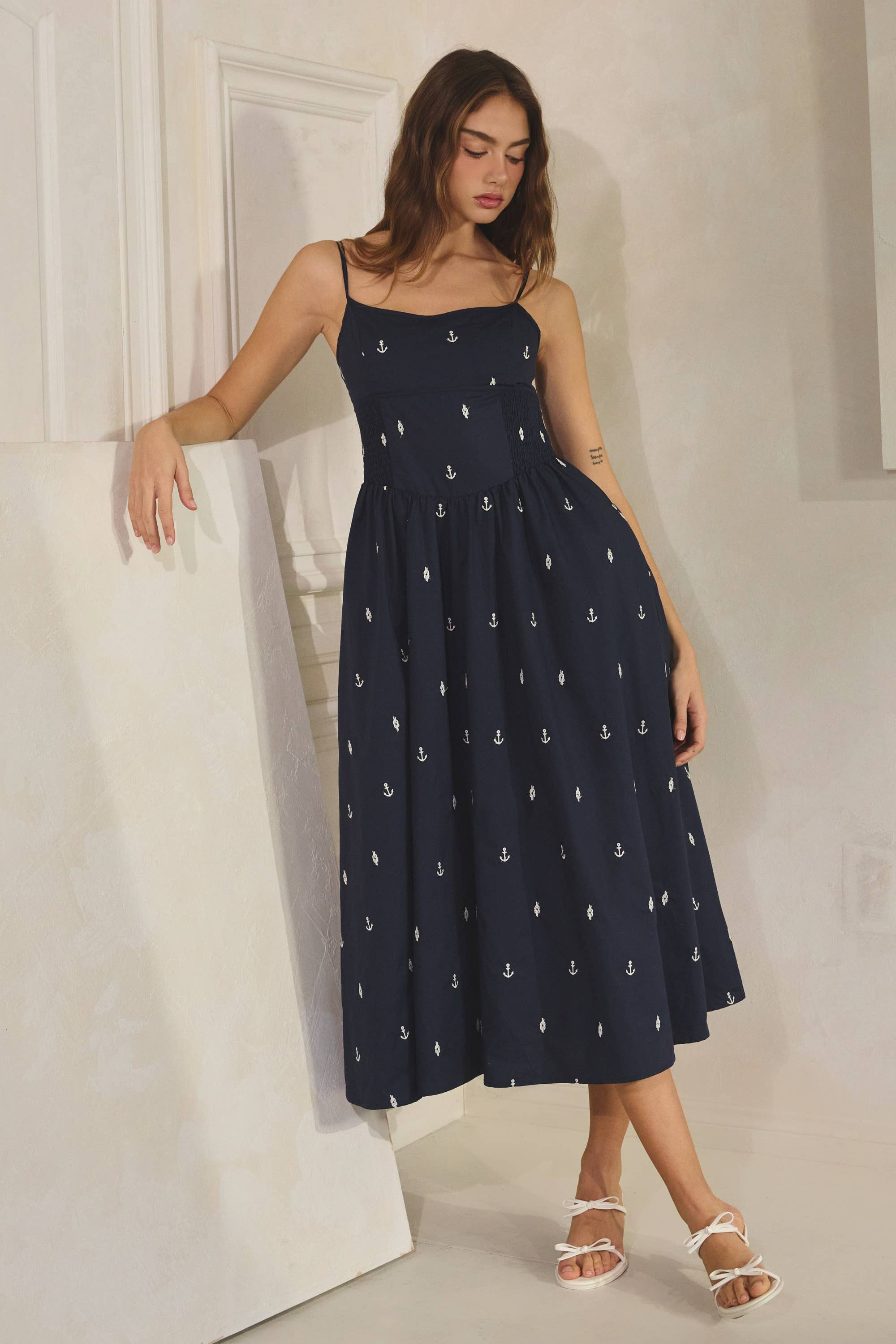 Anchor | Embroidered Maxi Dress 100% Cotton