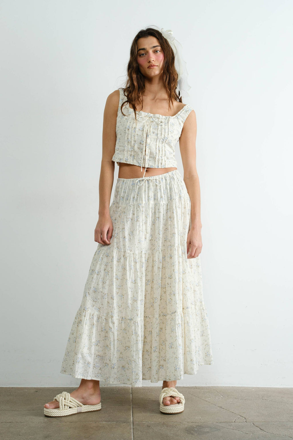 Florence | Cotton Floral Textured Top