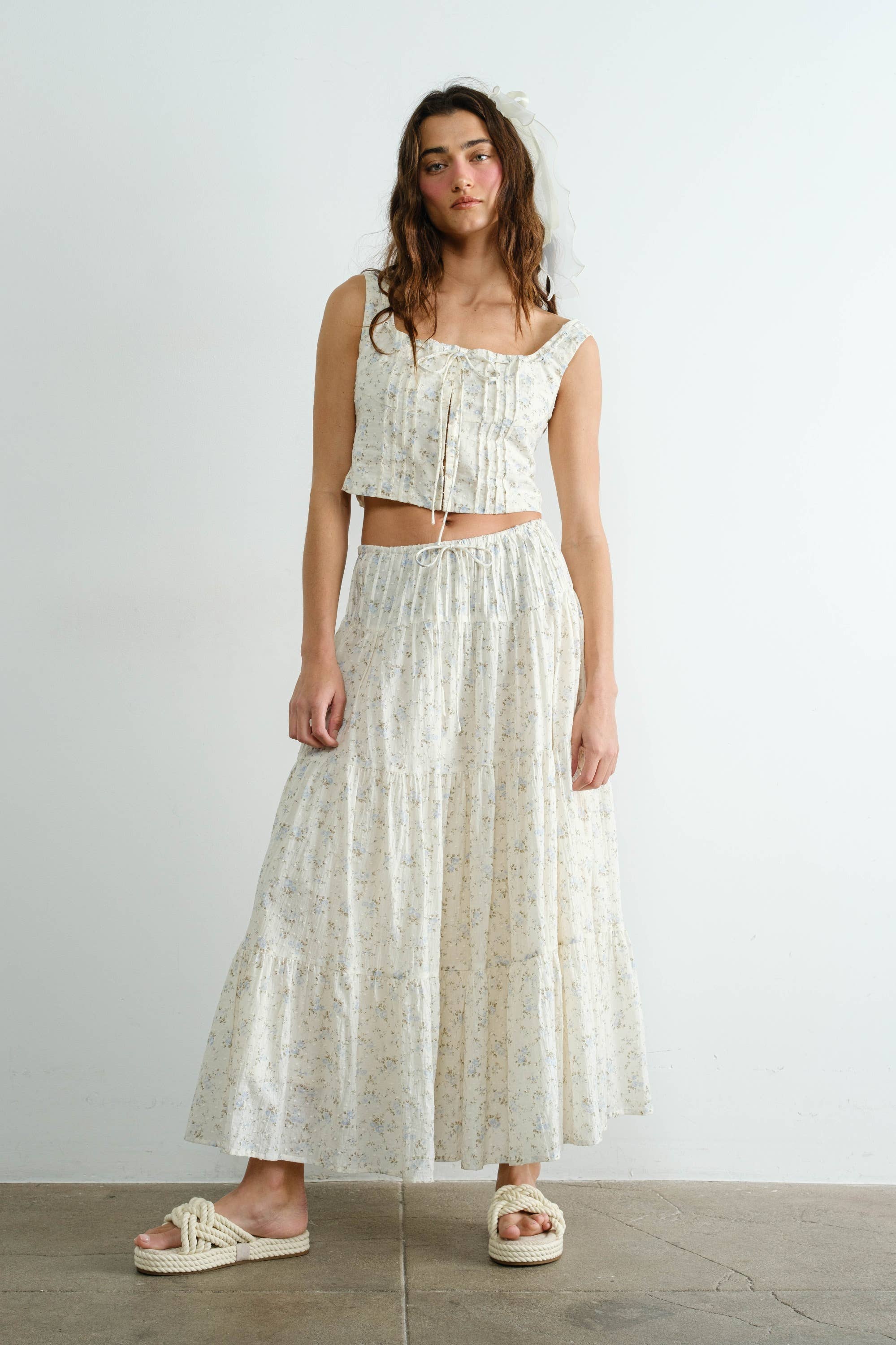 Florence | Cotton Floral Textured Top
