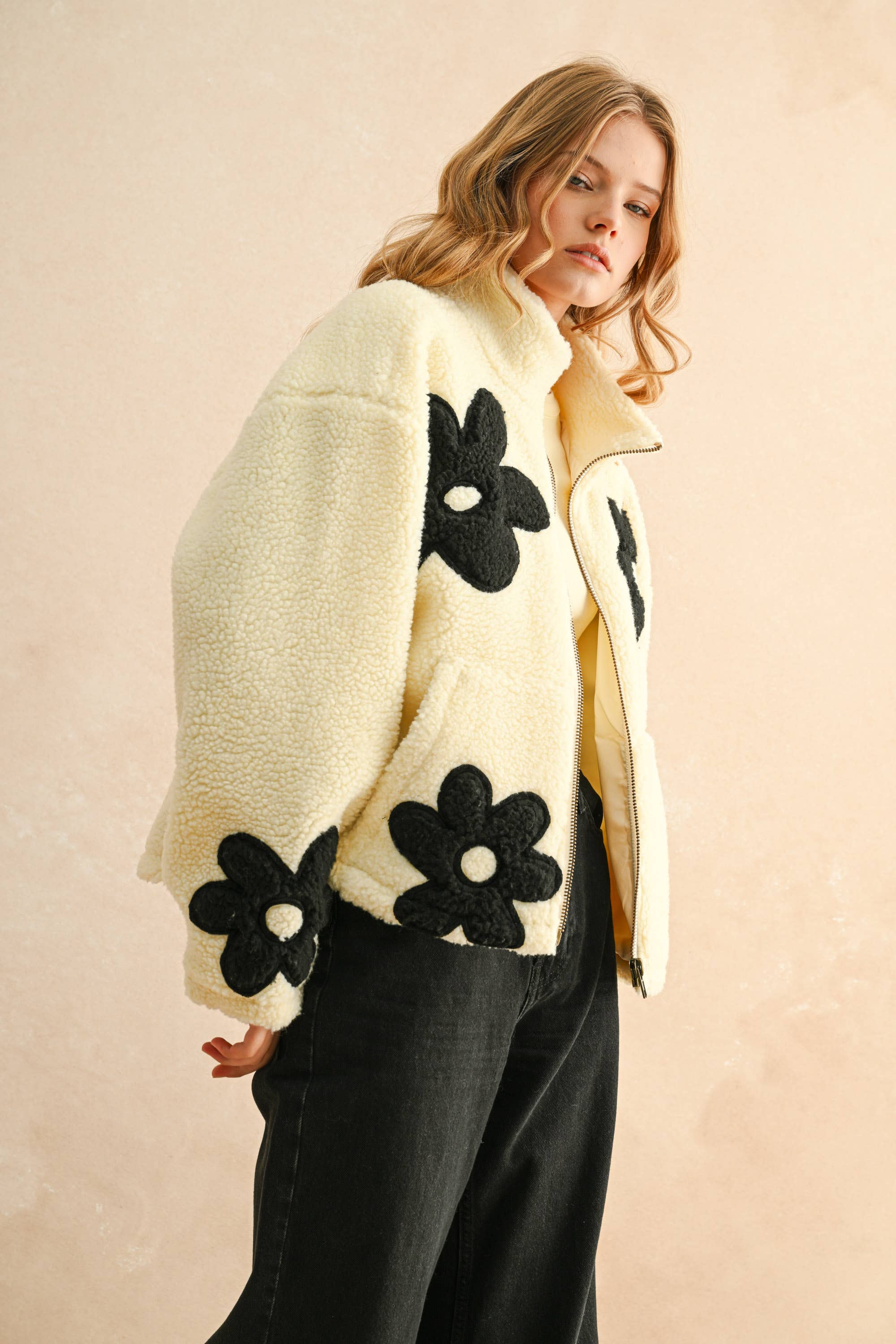 Daisy | Patch Sherpa Jacket
