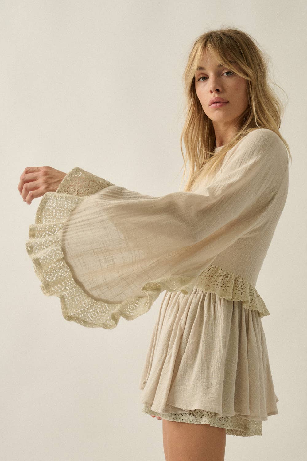 Calliope | 100% Cotton Lace Cropped Top